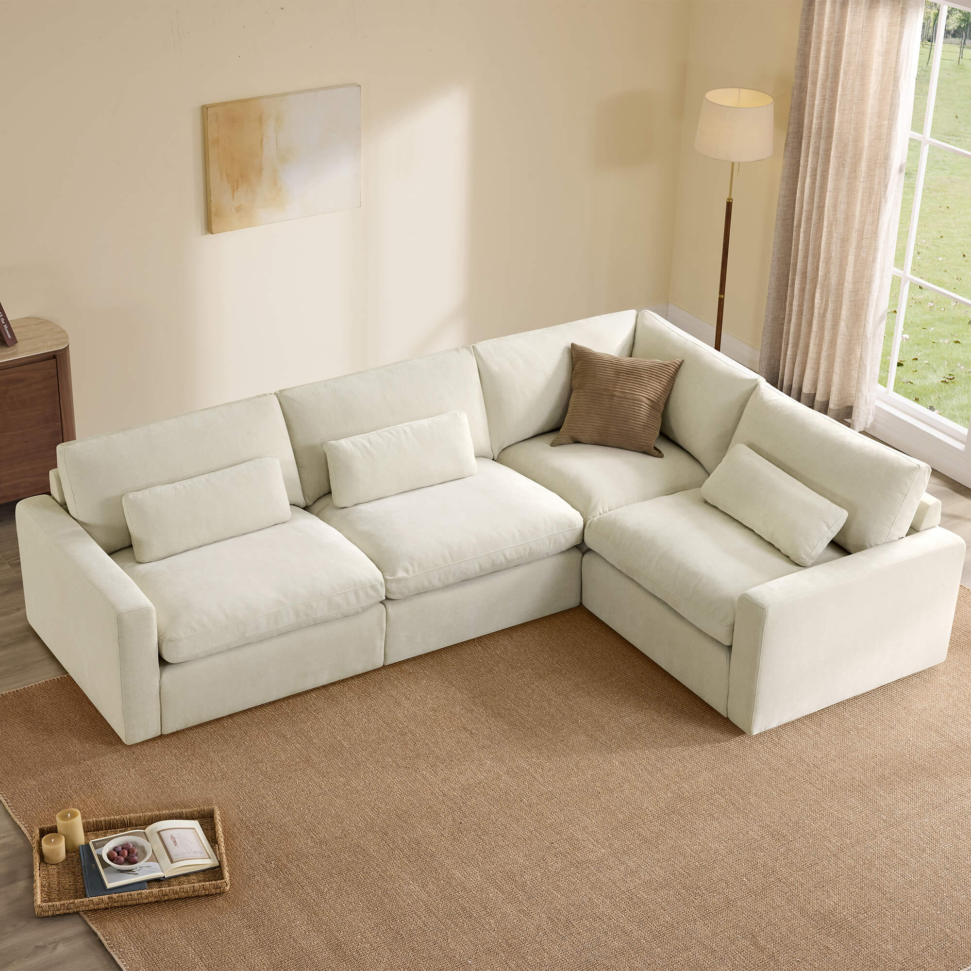 Ivy 4-Seat Performance Fabric Modular Sectional Sofa - Image 42