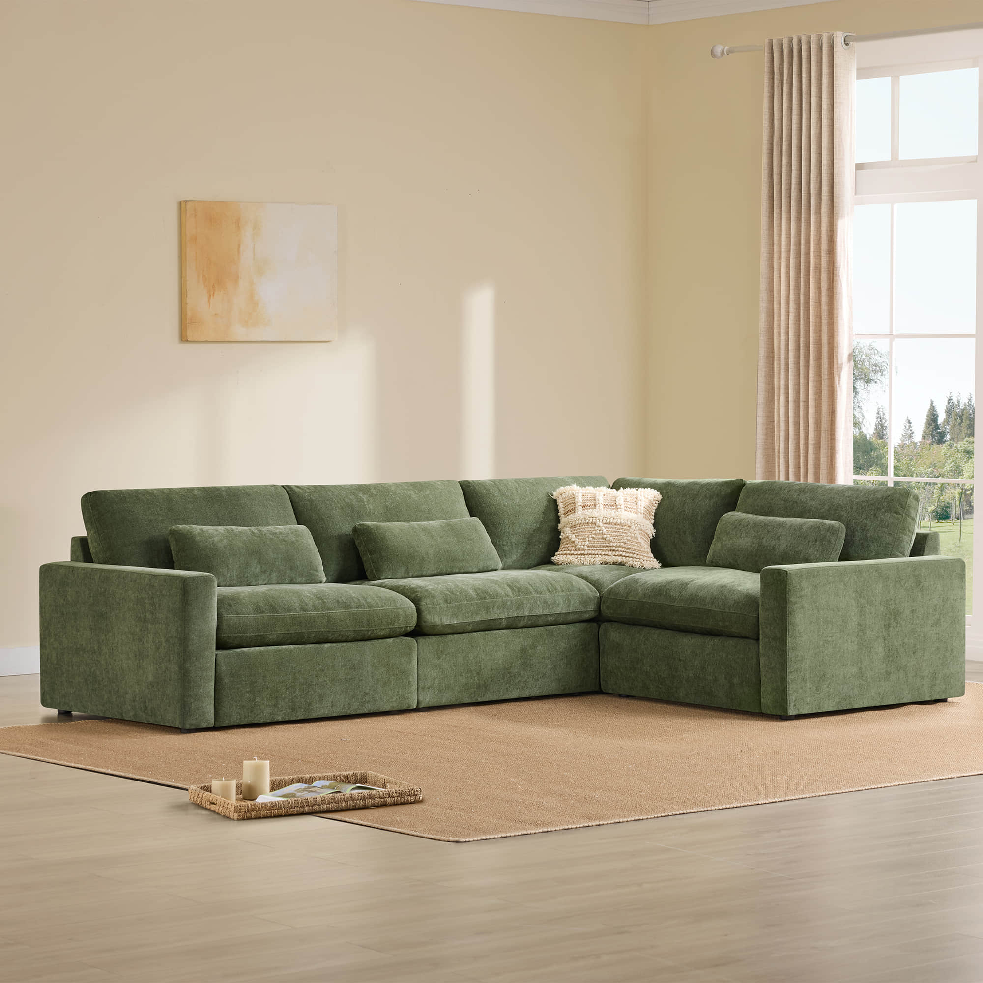 Ivy 4-Seat Performance Fabric Modular Sectional Sofa - Image 6