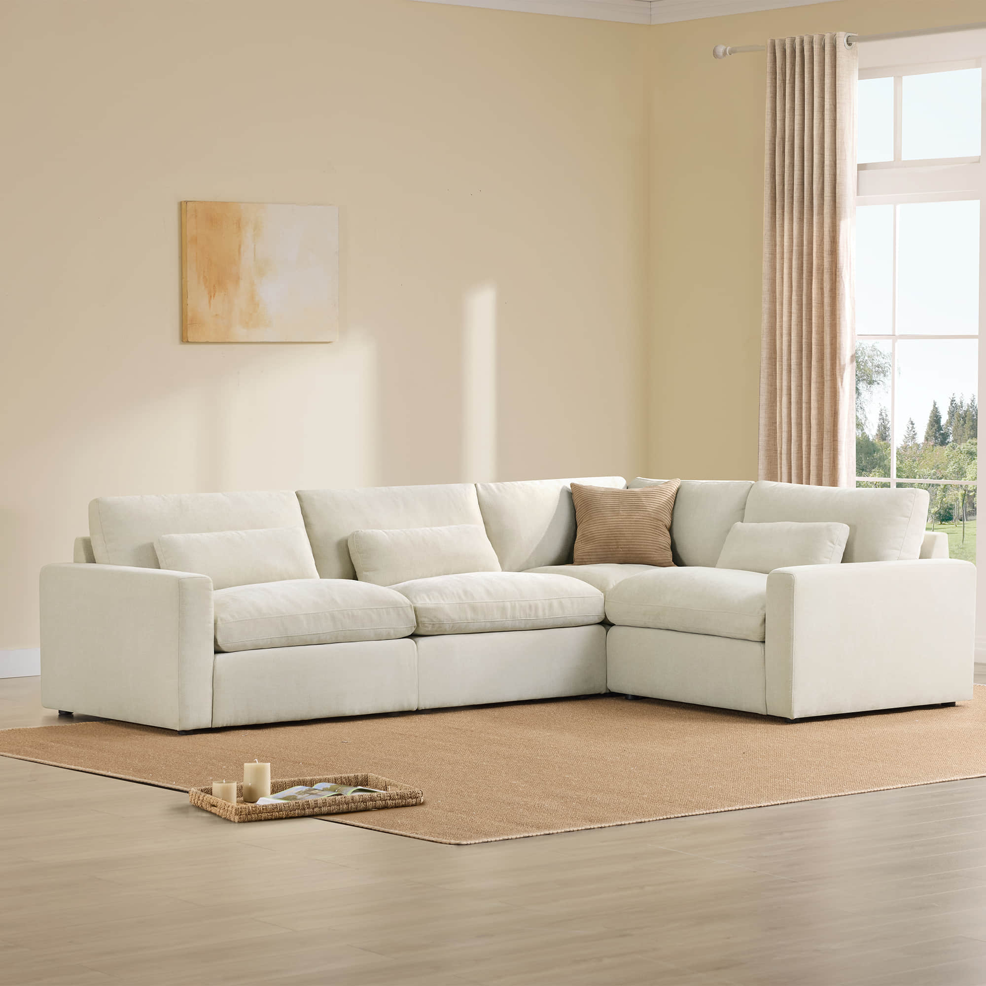 Ivy 4-Seat Performance Fabric Modular Sectional Sofa - Image 8