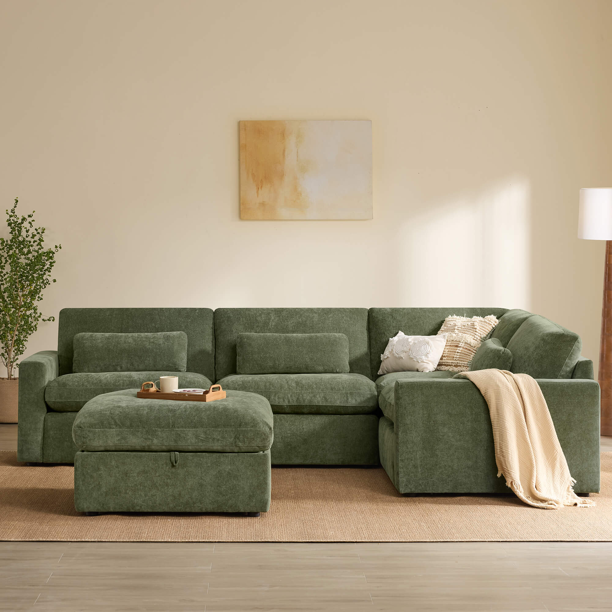Ivy 5-Seat Performance Fabric Modular Sectional Sofa with Storage Ottoman - Image 34