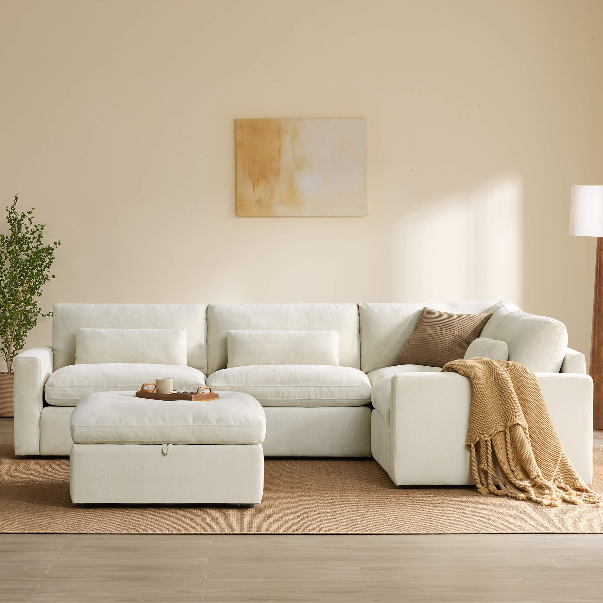 Ivy 5-Seat Performance Fabric Modular Sectional Sofa with Storage Ottoman - Image 37
