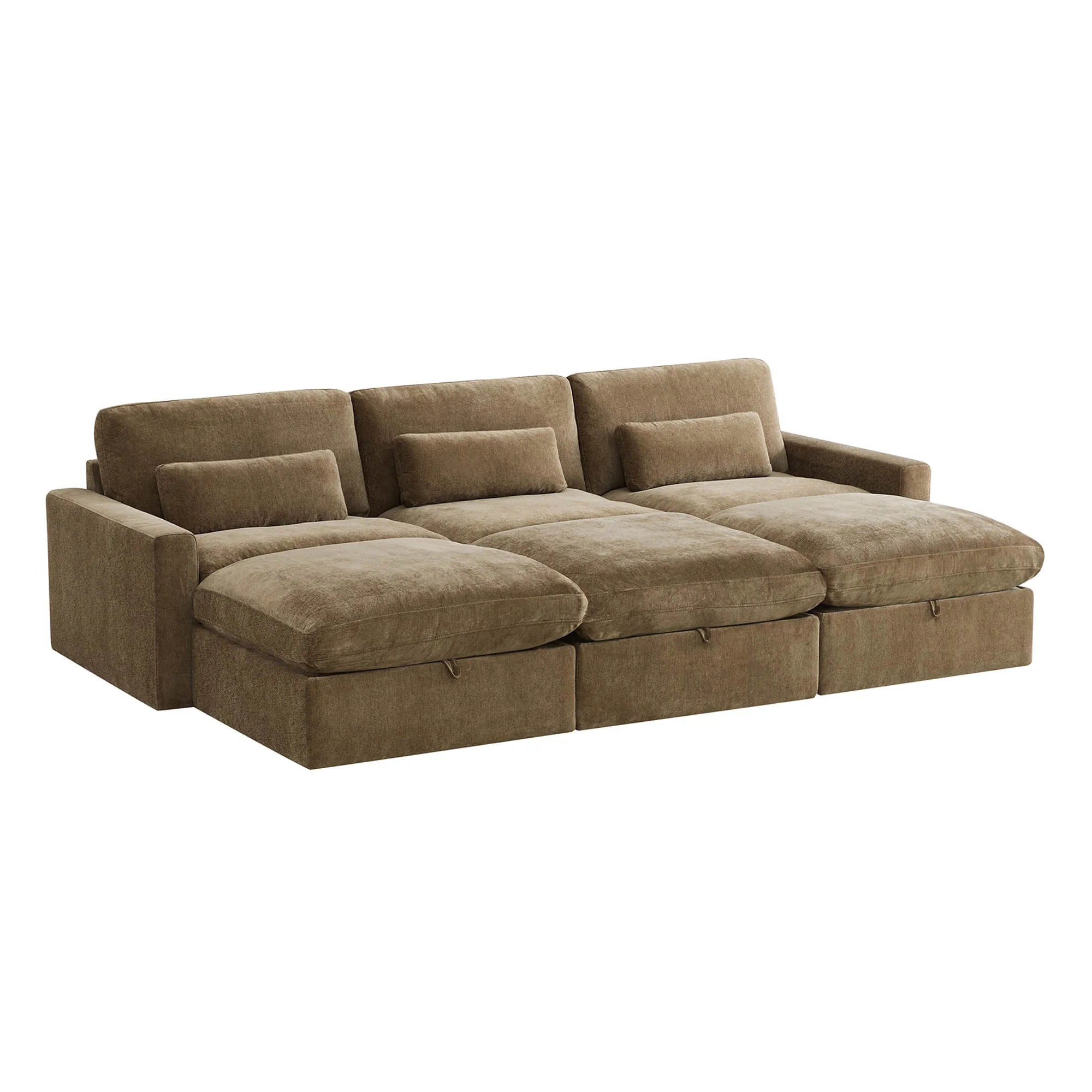 Ivy 6-Seat Performance Fabric Bed Modular Sectional Sofa with Storage Ottoman - Image 19