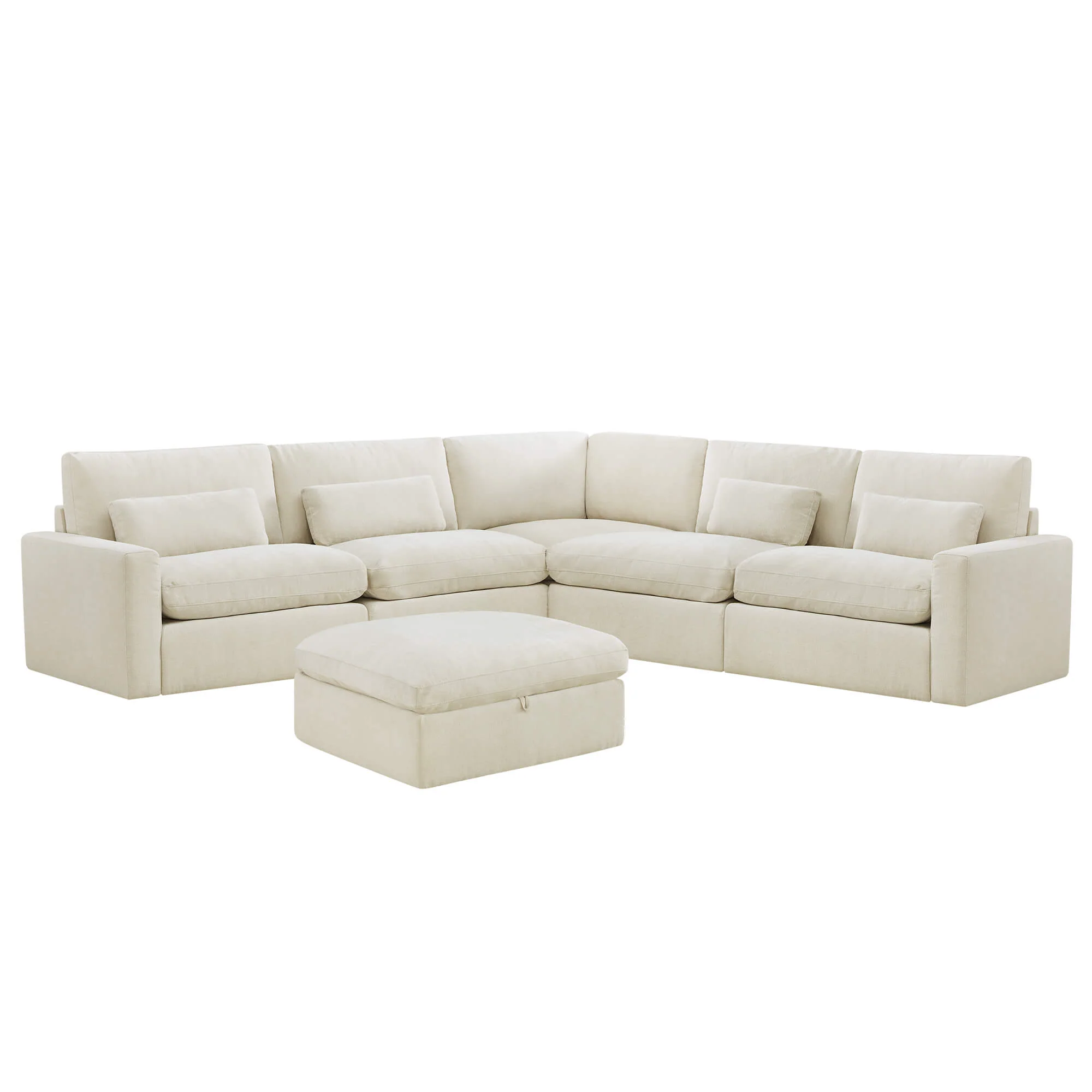 Ivy 6-Seat Performance Fabric Bed Modular Sectional Sofa with Storage Ottoman - Image 23