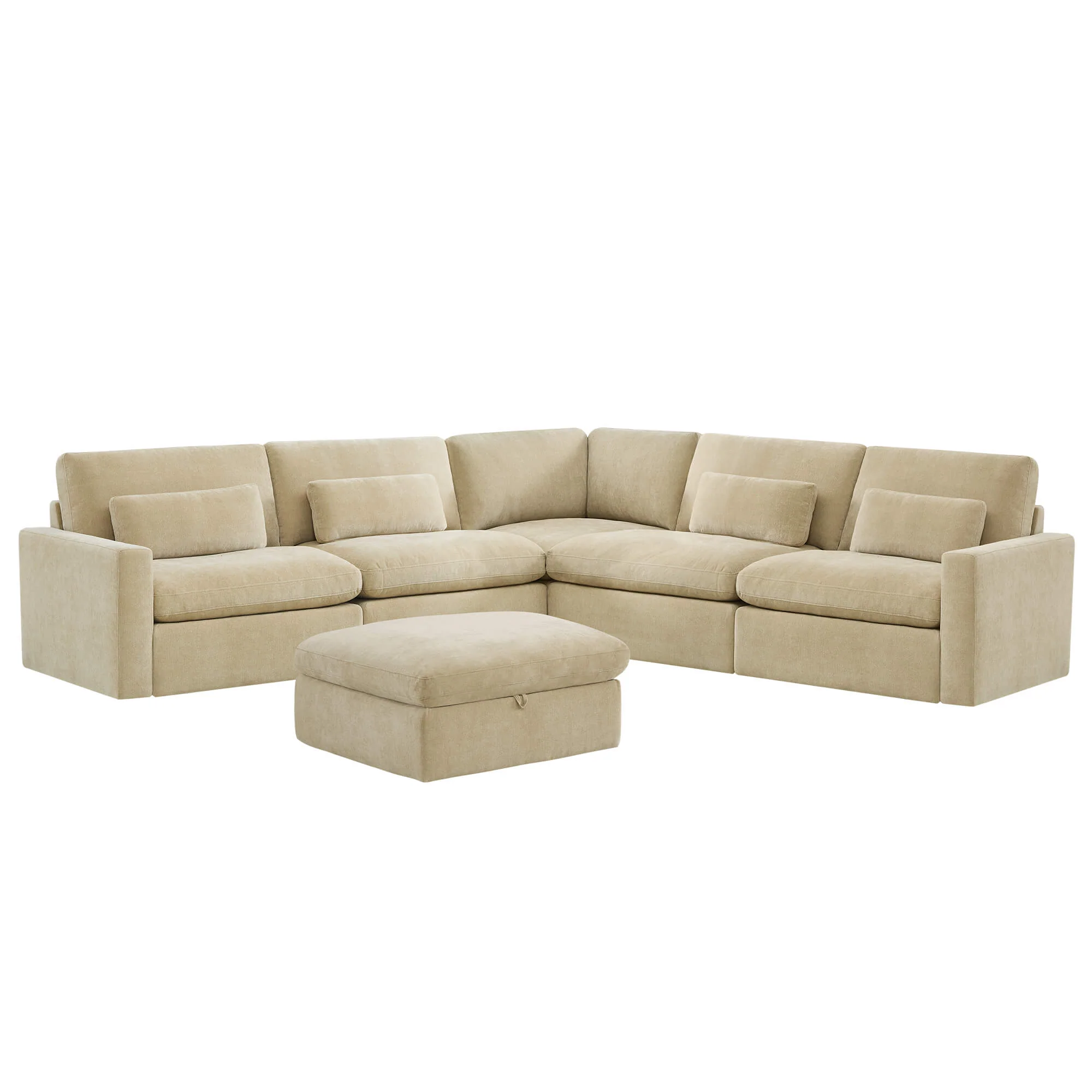 Ivy 6-Seat Performance Fabric Bed Modular Sectional Sofa with Storage Ottoman - Image 25