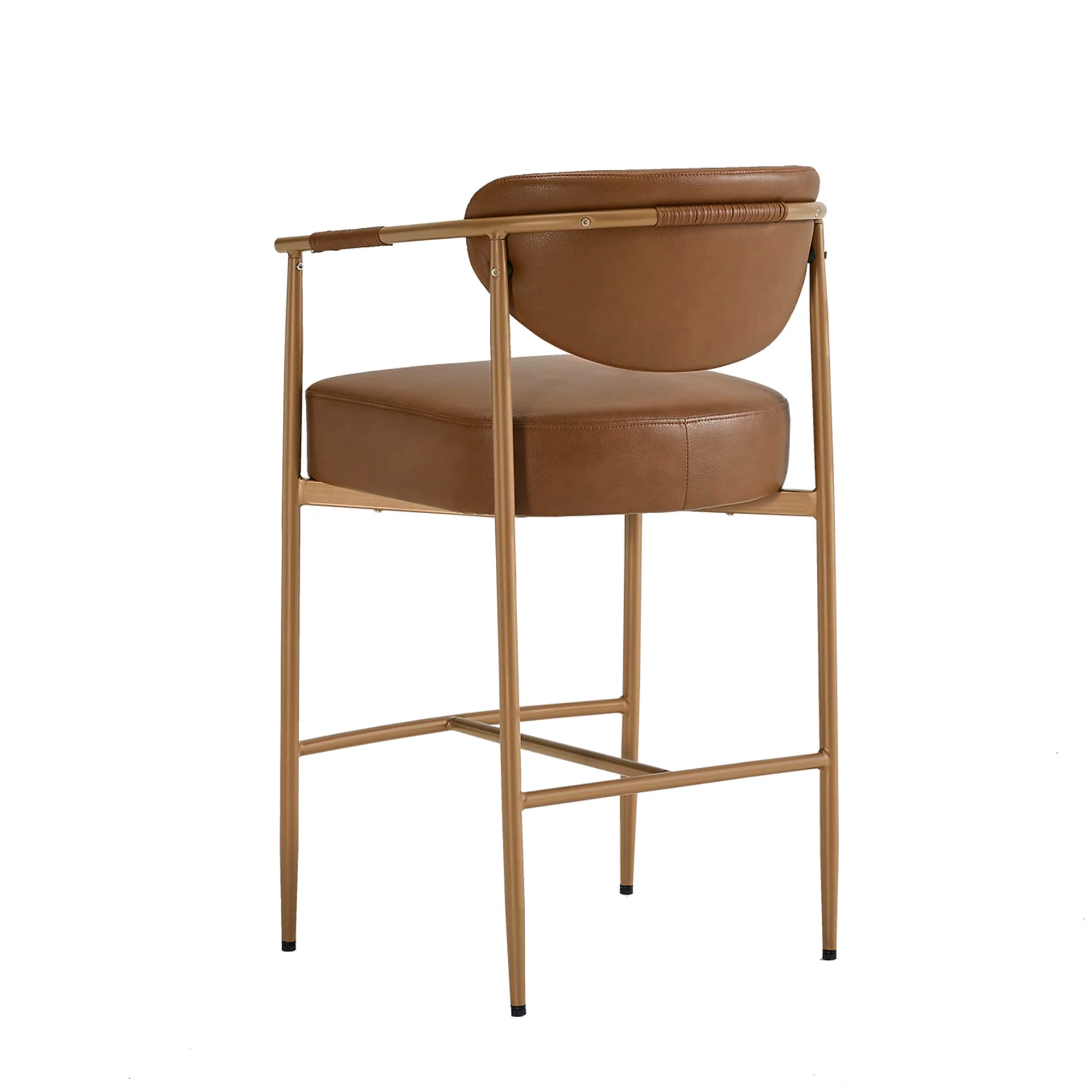 Jade Modern Curved Hand-Woven Counter Stool - Image 37