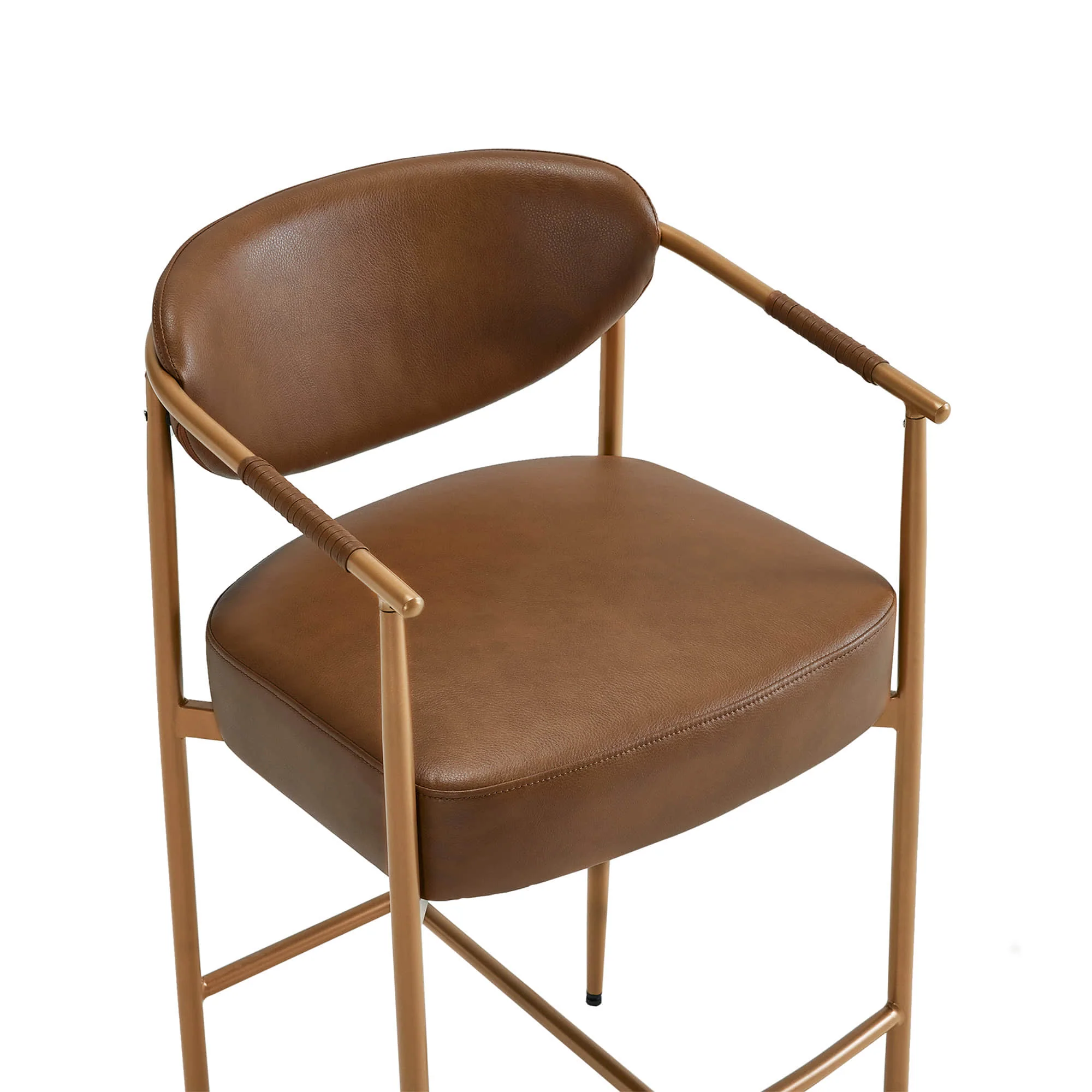 Jade Modern Curved Hand-Woven Counter Stool - Image 5