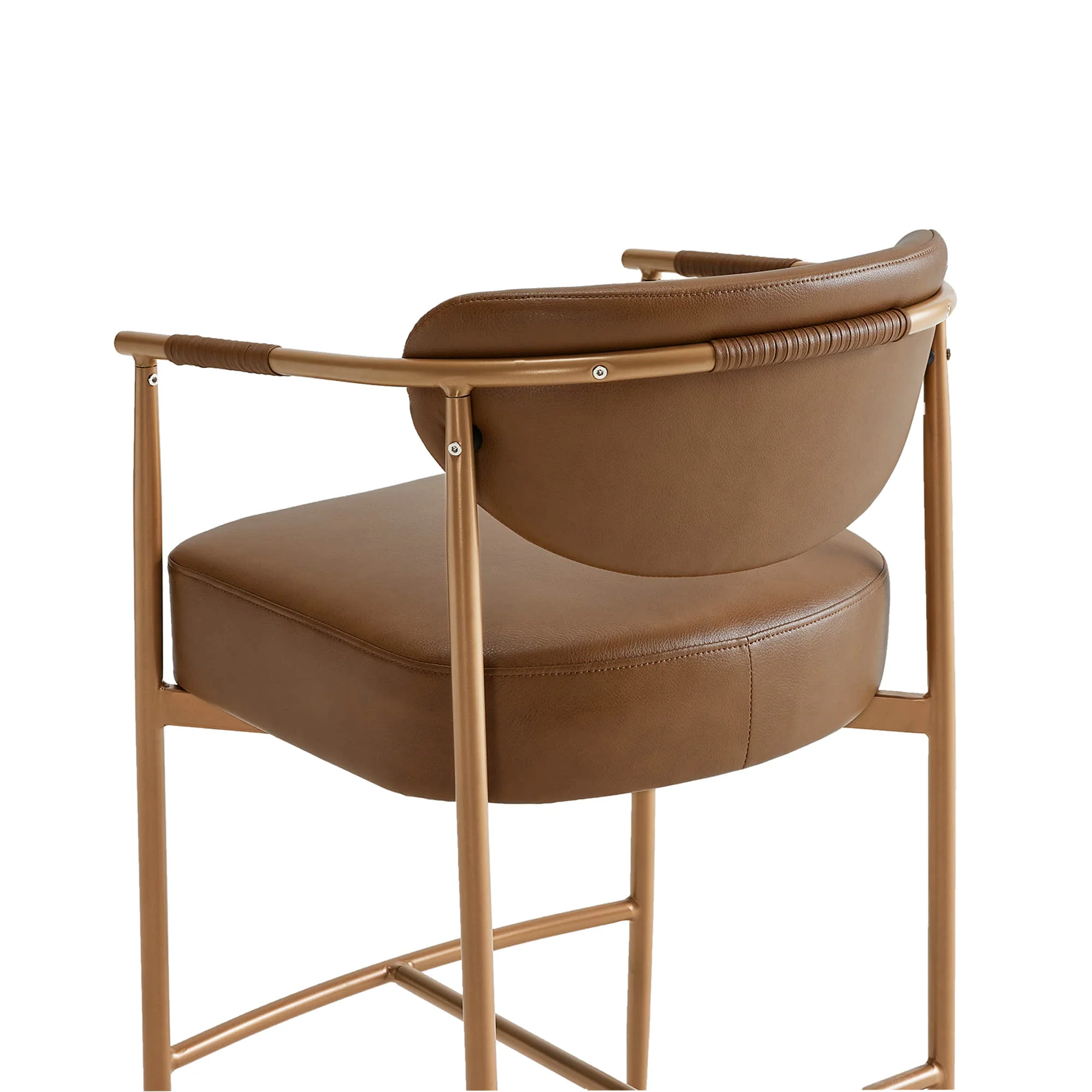 Jade Modern Curved Hand-Woven Counter Stool - Image 6