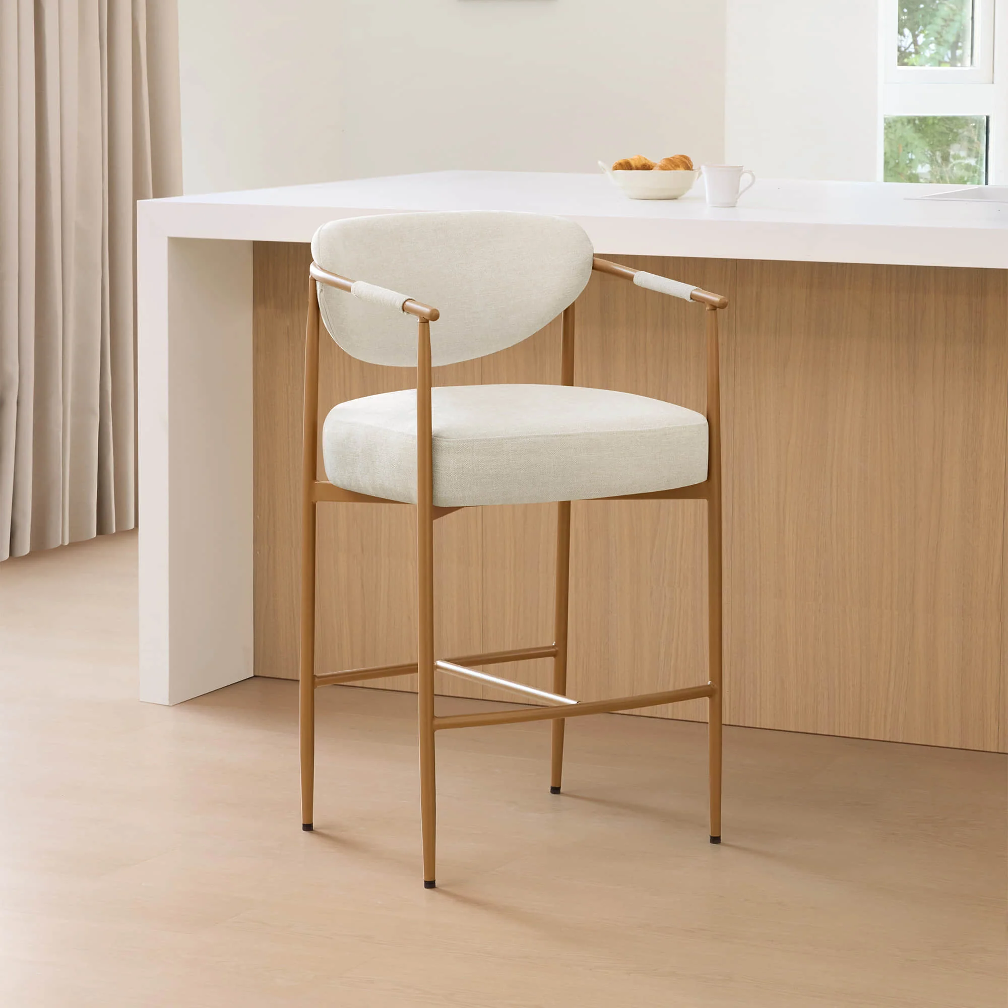 Jade Modern Curved Hand-Woven Counter Stool - Image 9