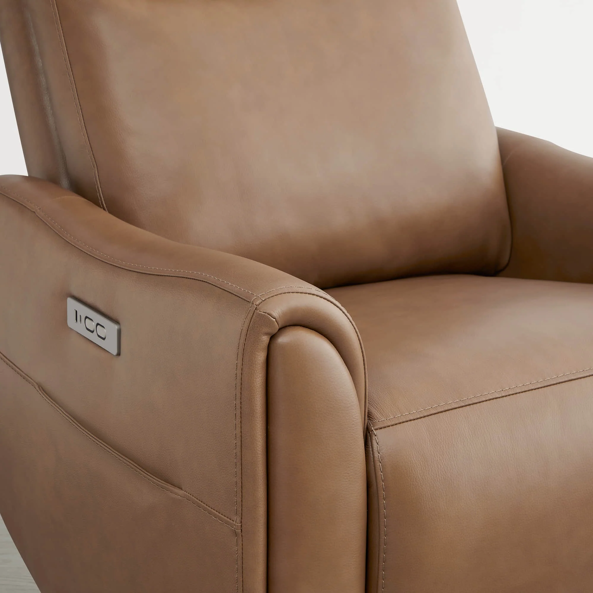 James Modern Genuine Leather Power Swivel Glider Recliner - Image 12