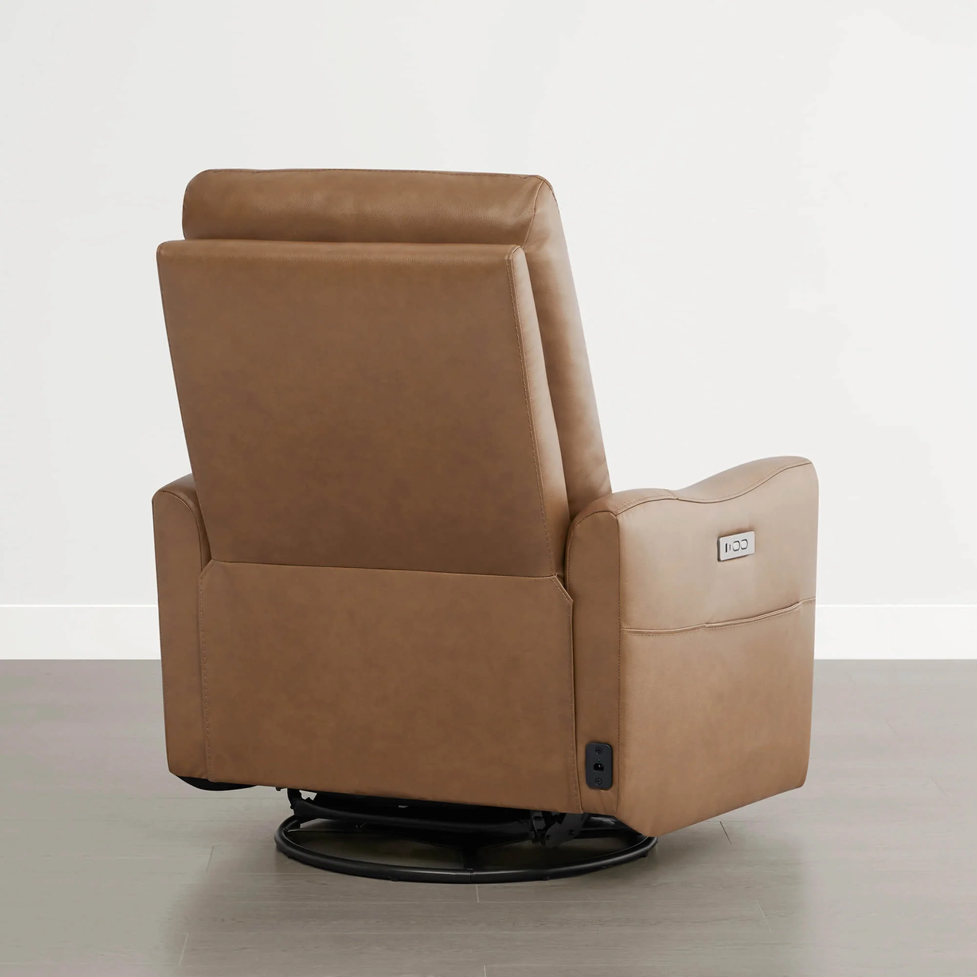 James Modern Genuine Leather Power Swivel Glider Recliner - Image 19