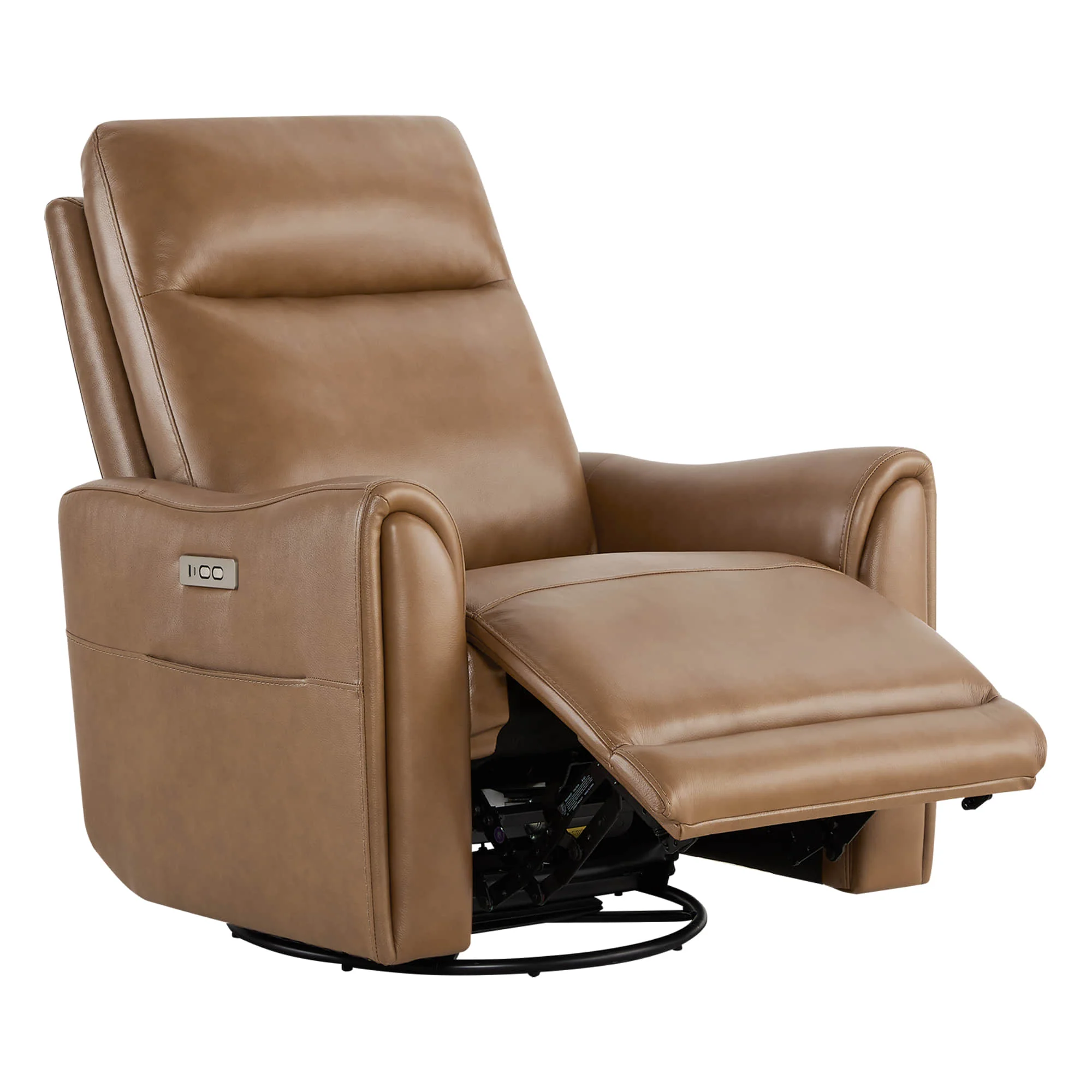 James Modern Genuine Leather Power Swivel Glider Recliner - Image 34