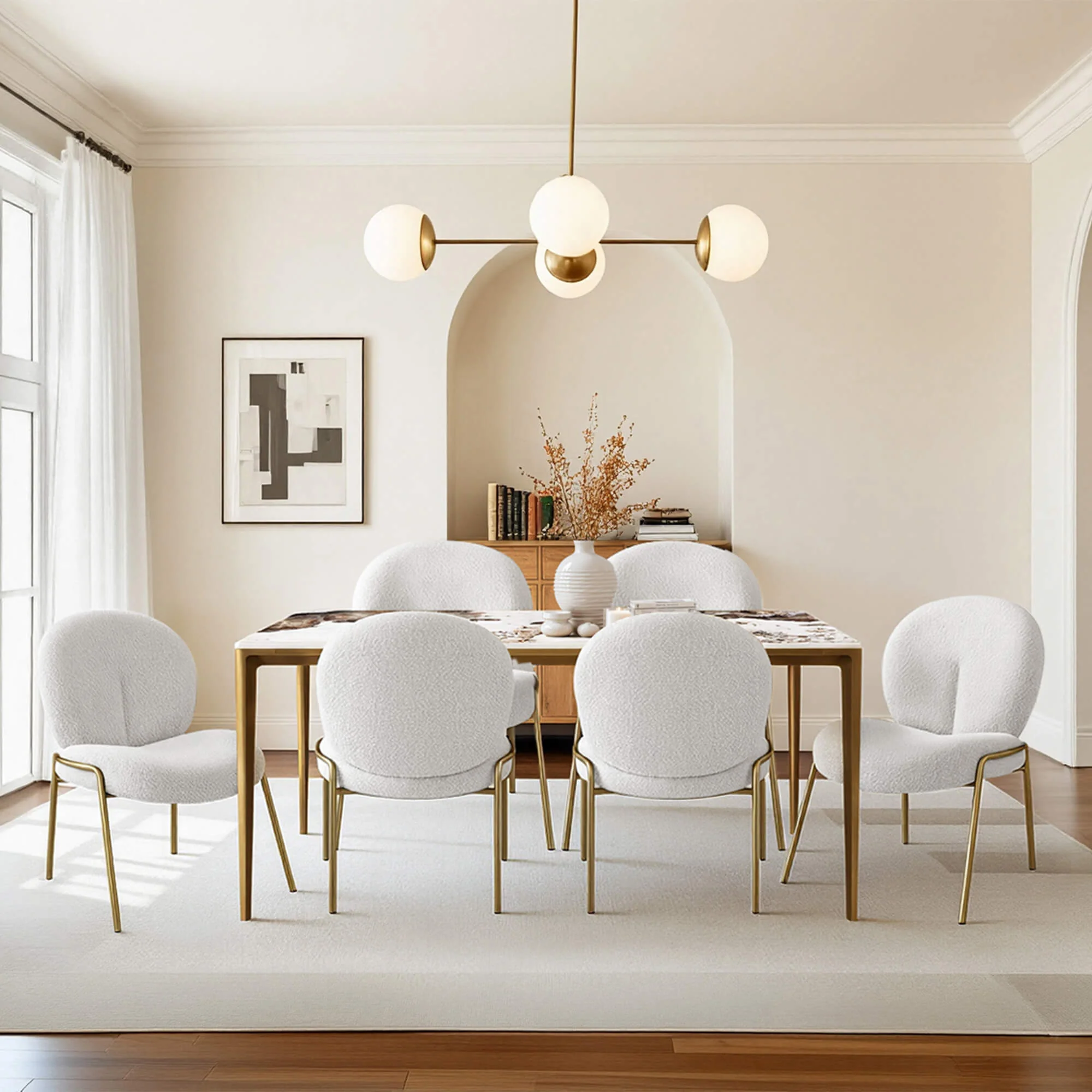 Janet Cloud-Shaped Boucle Dining Chair - Image 13