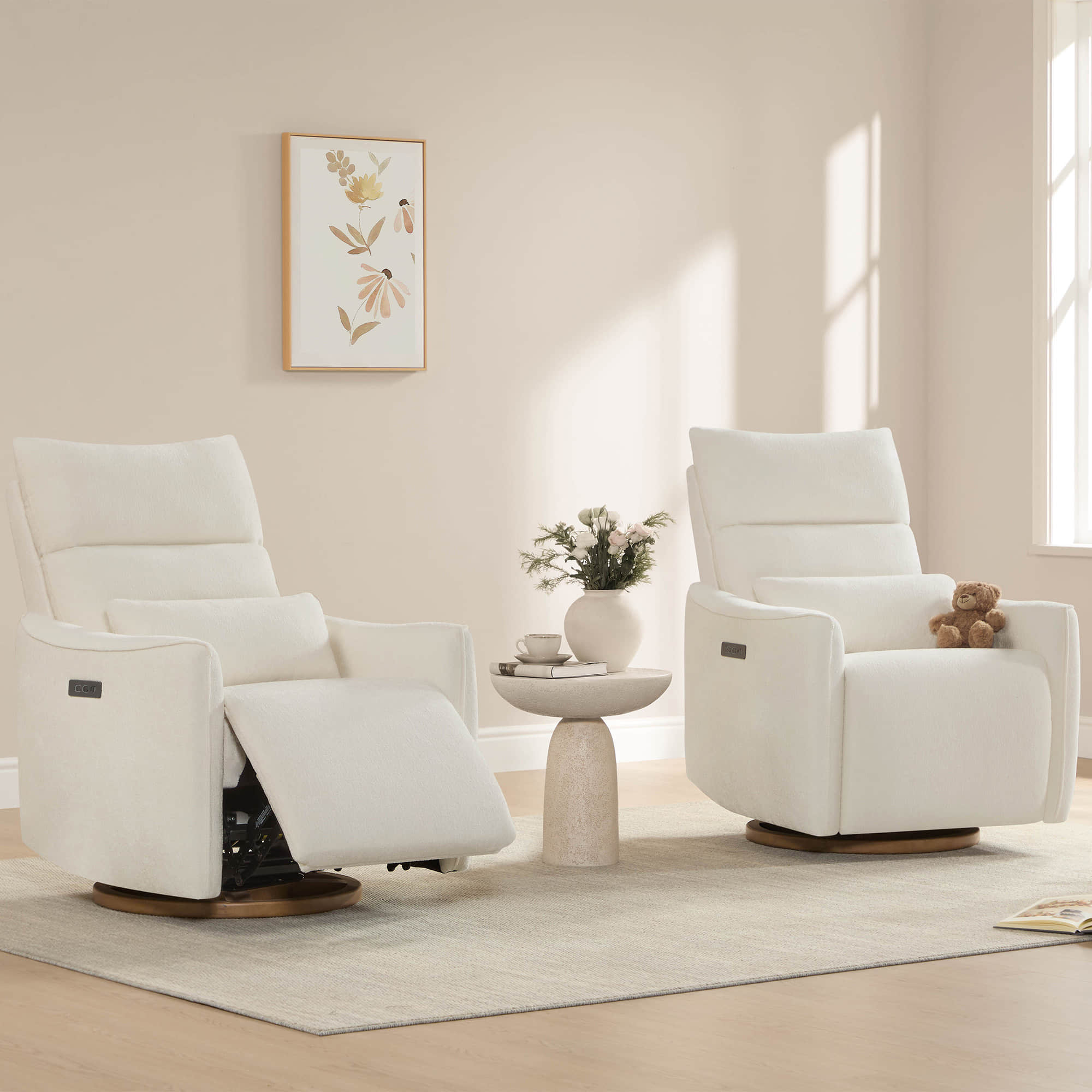 Janice Power Swivel Nursery Glider Recliner with Power Headrest - Image 4
