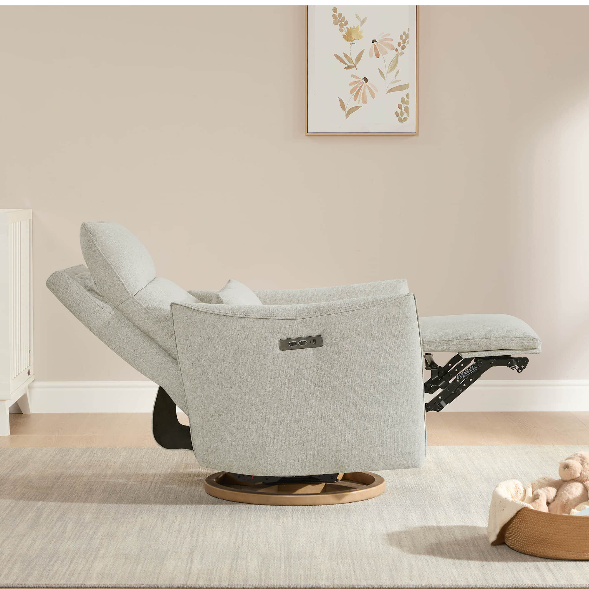 Janice Power Swivel Nursery Glider Recliner with Power Headrest - Image 45