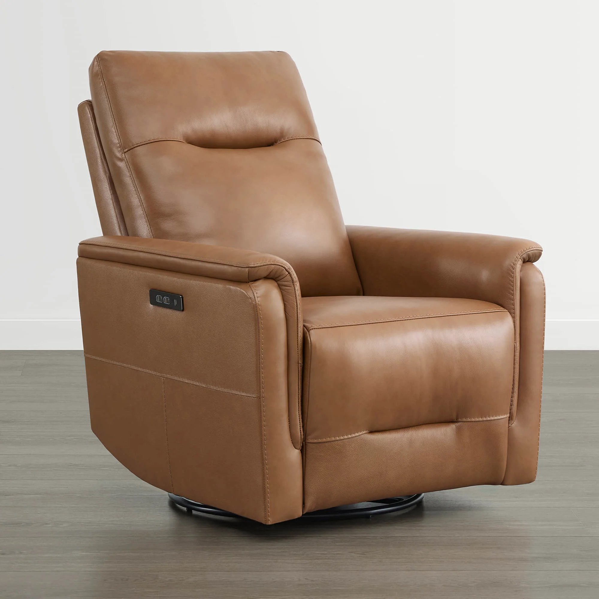 Jaxon Genuine Leather Swivel Glider Power Recliner with Power Headrest - Image 21