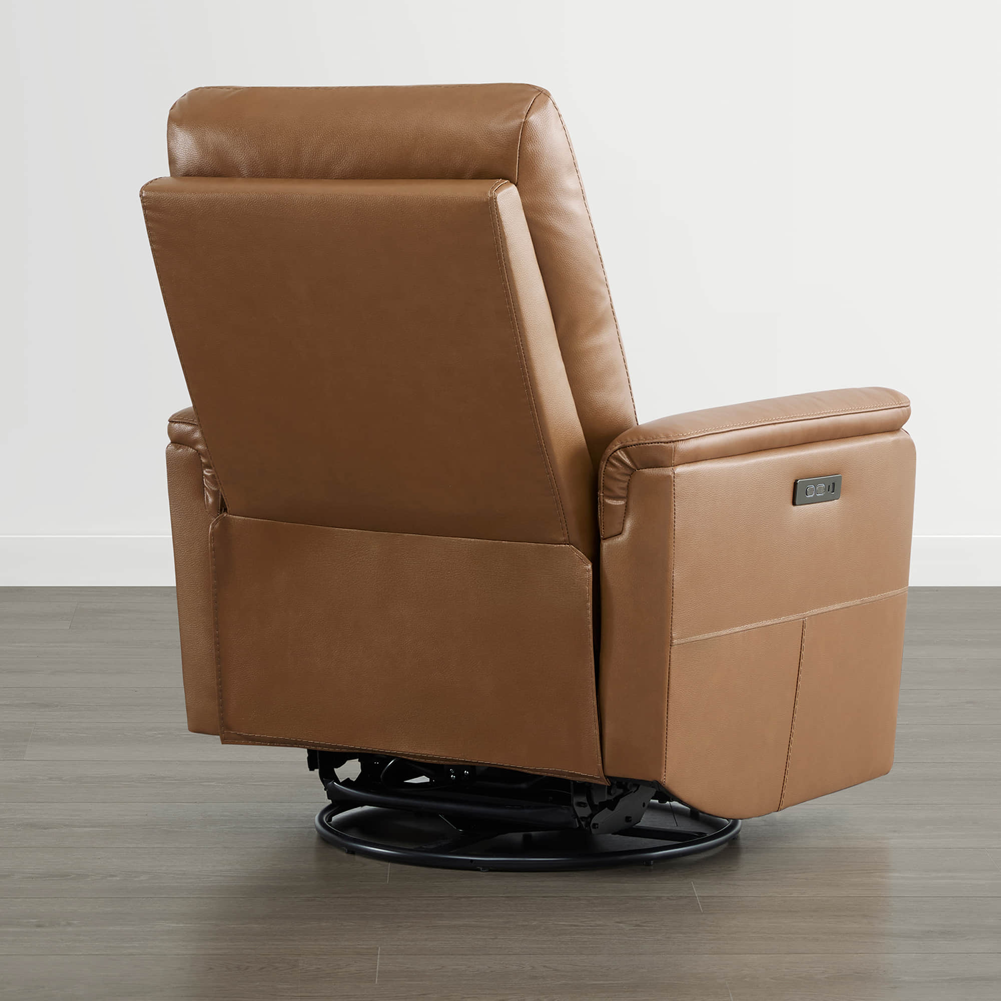Jaxon Genuine Leather Swivel Glider Power Recliner with Power Headrest - Image 26