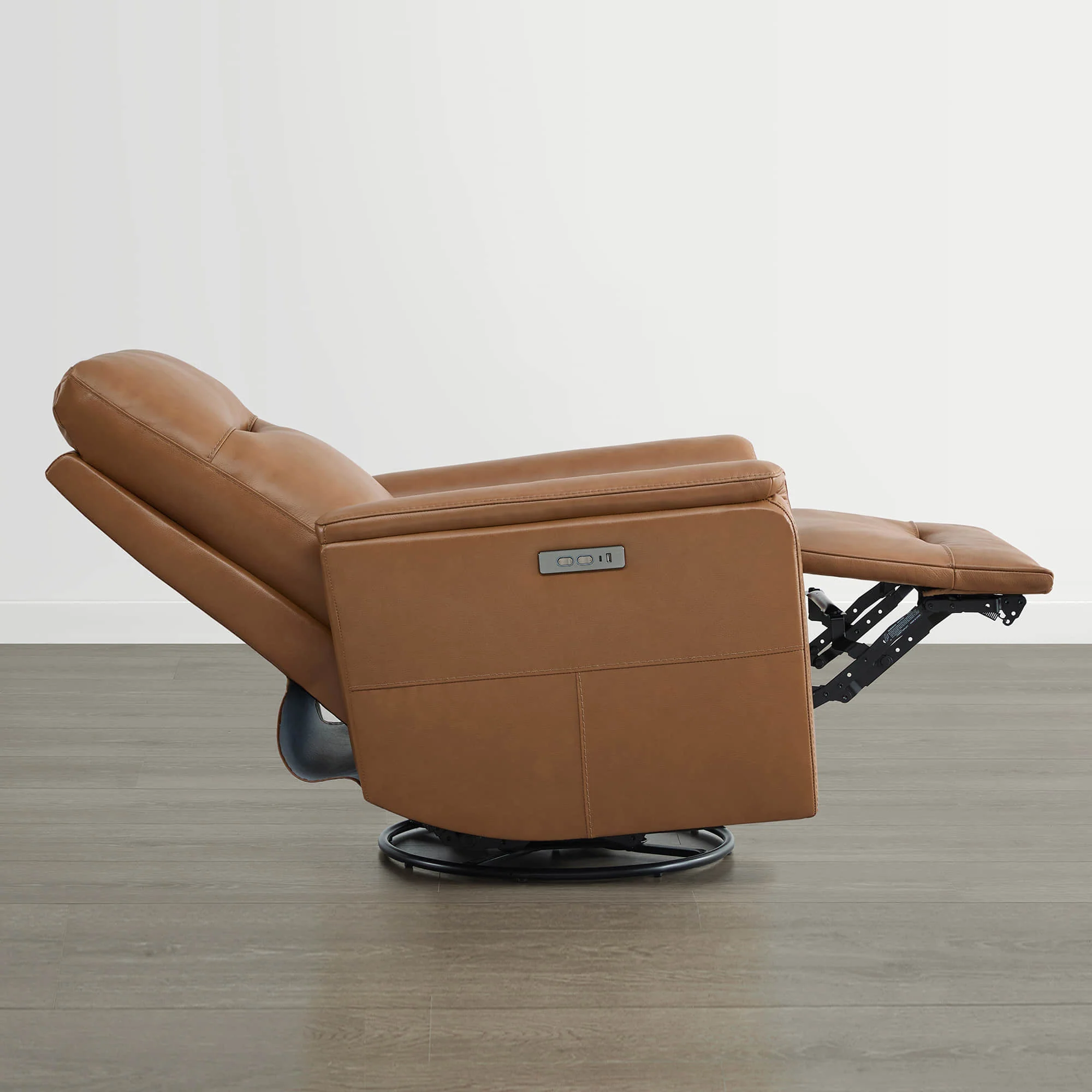 Jaxon Genuine Leather Swivel Glider Power Recliner with Power Headrest - Image 28