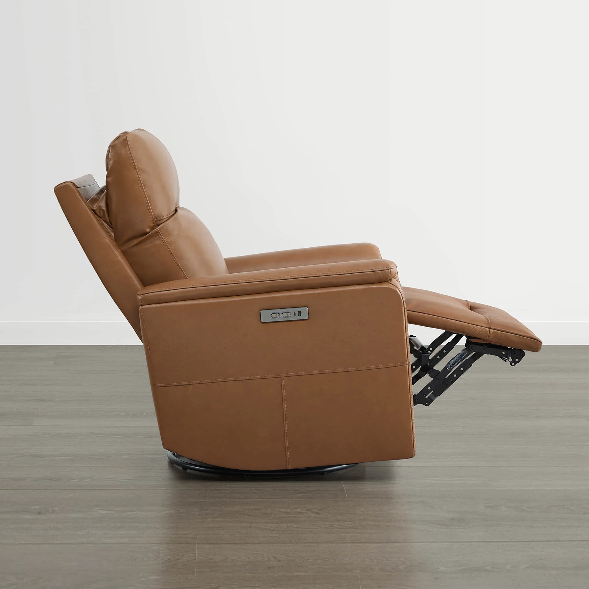 Jaxon Genuine Leather Swivel Glider Power Recliner with Power Headrest - Image 34