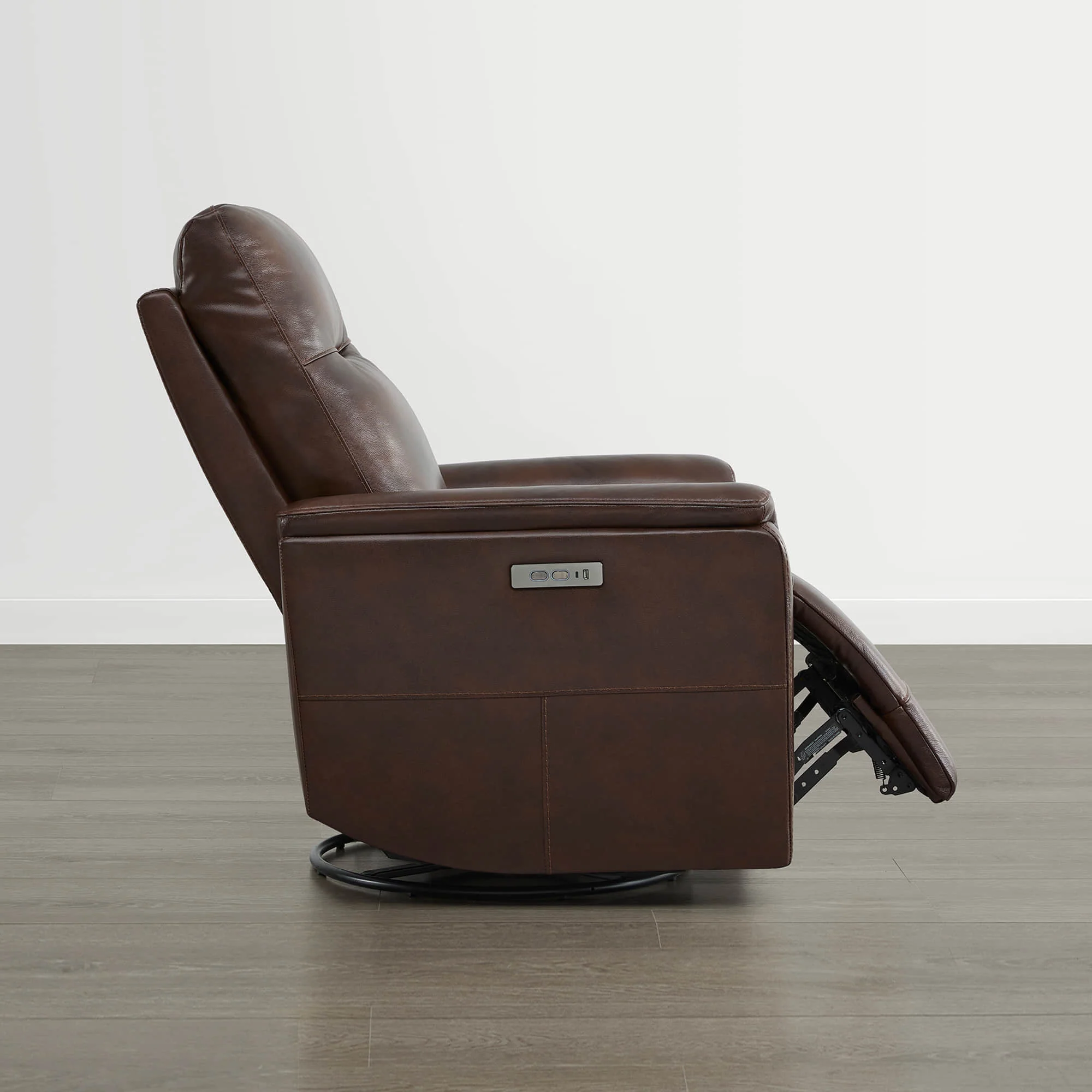 Jaxon Genuine Leather Swivel Glider Power Recliner with Power Headrest - Image 43