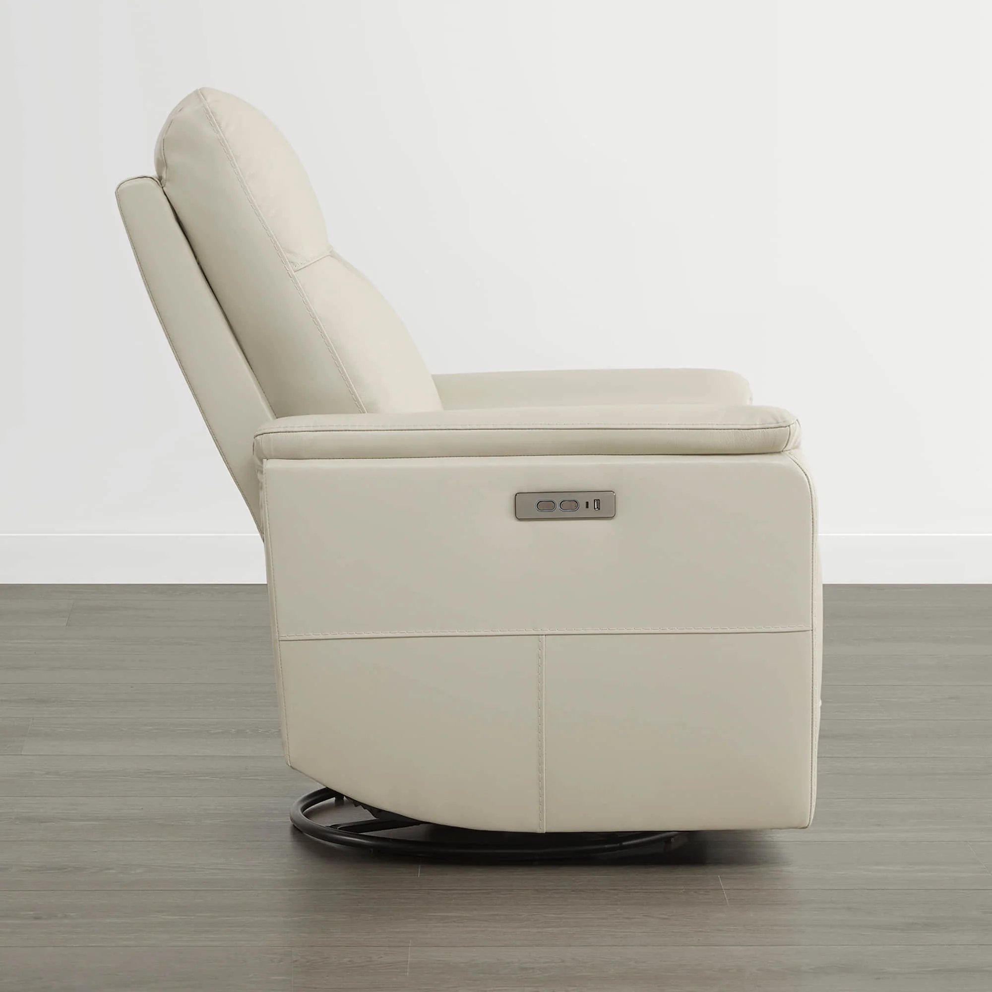 Jaxon Genuine Leather Swivel Glider Power Recliner with Power Headrest - Image 50