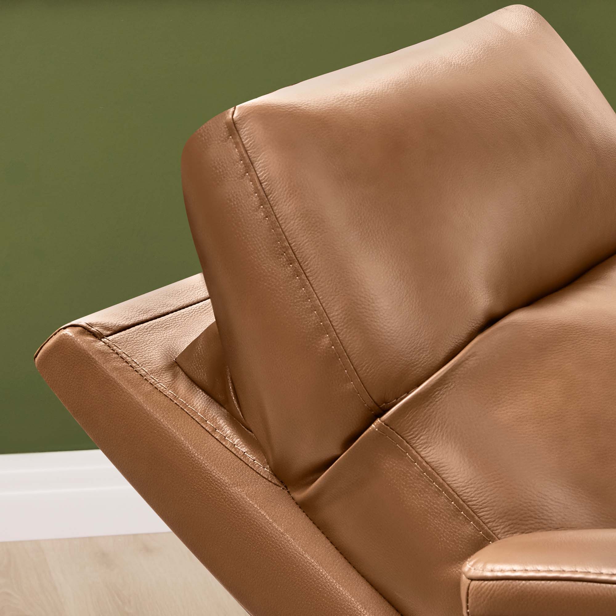 Jaxon Genuine Leather Swivel Glider Power Recliner with Power Headrest - Image 6