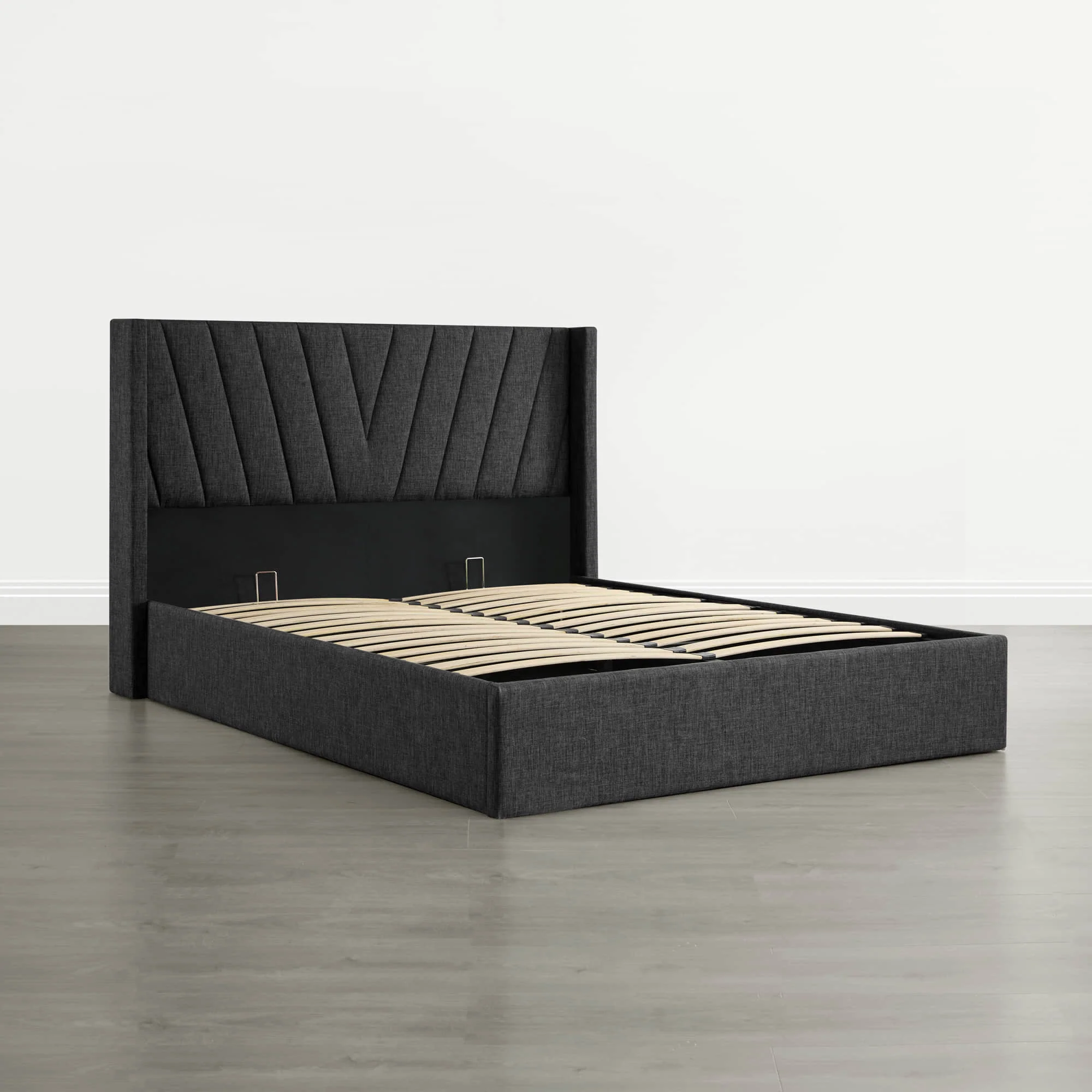 Jeffrey Wingback Upholstered Storage Platform Bed - Image 3