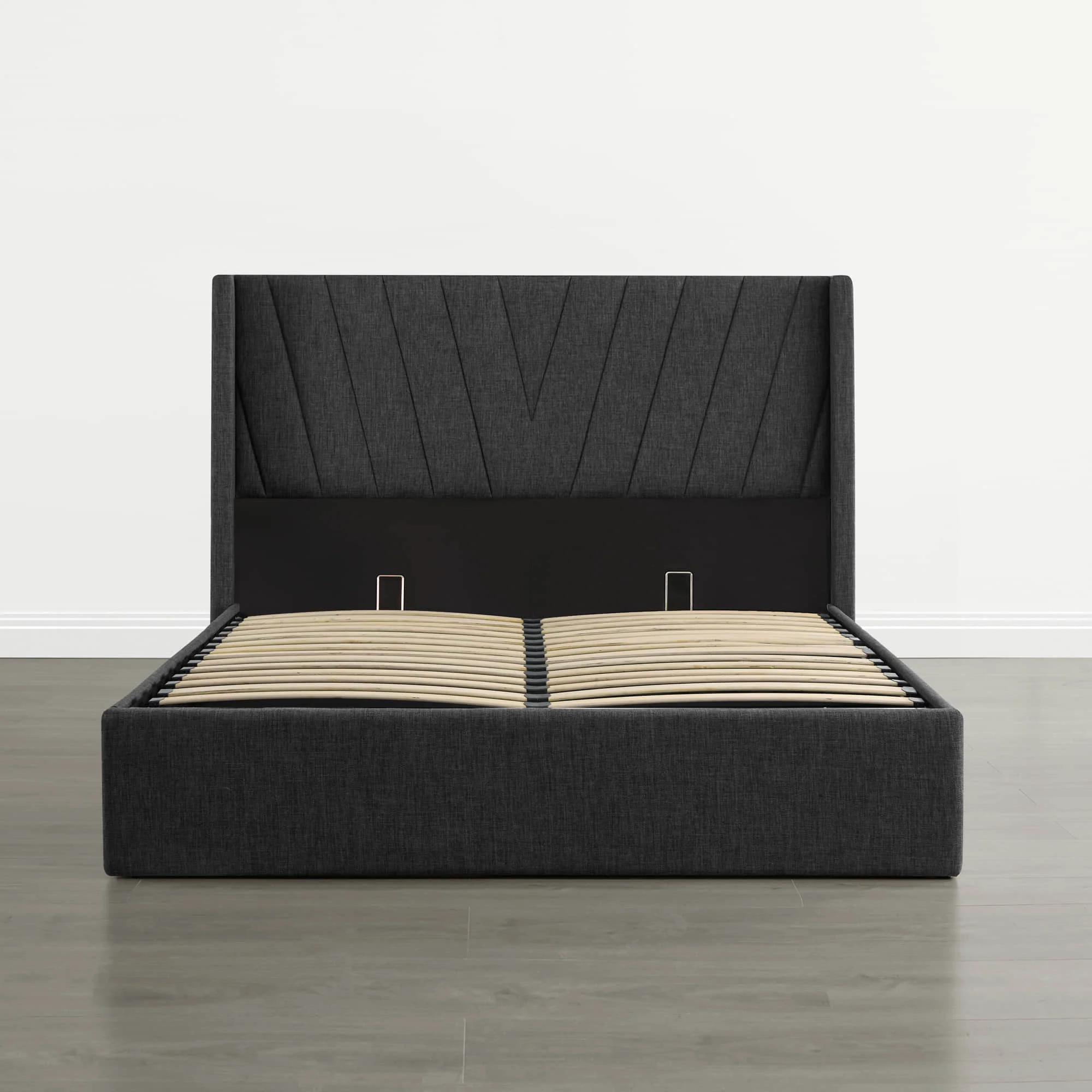 Jeffrey Wingback Upholstered Storage Platform Bed - Image 5