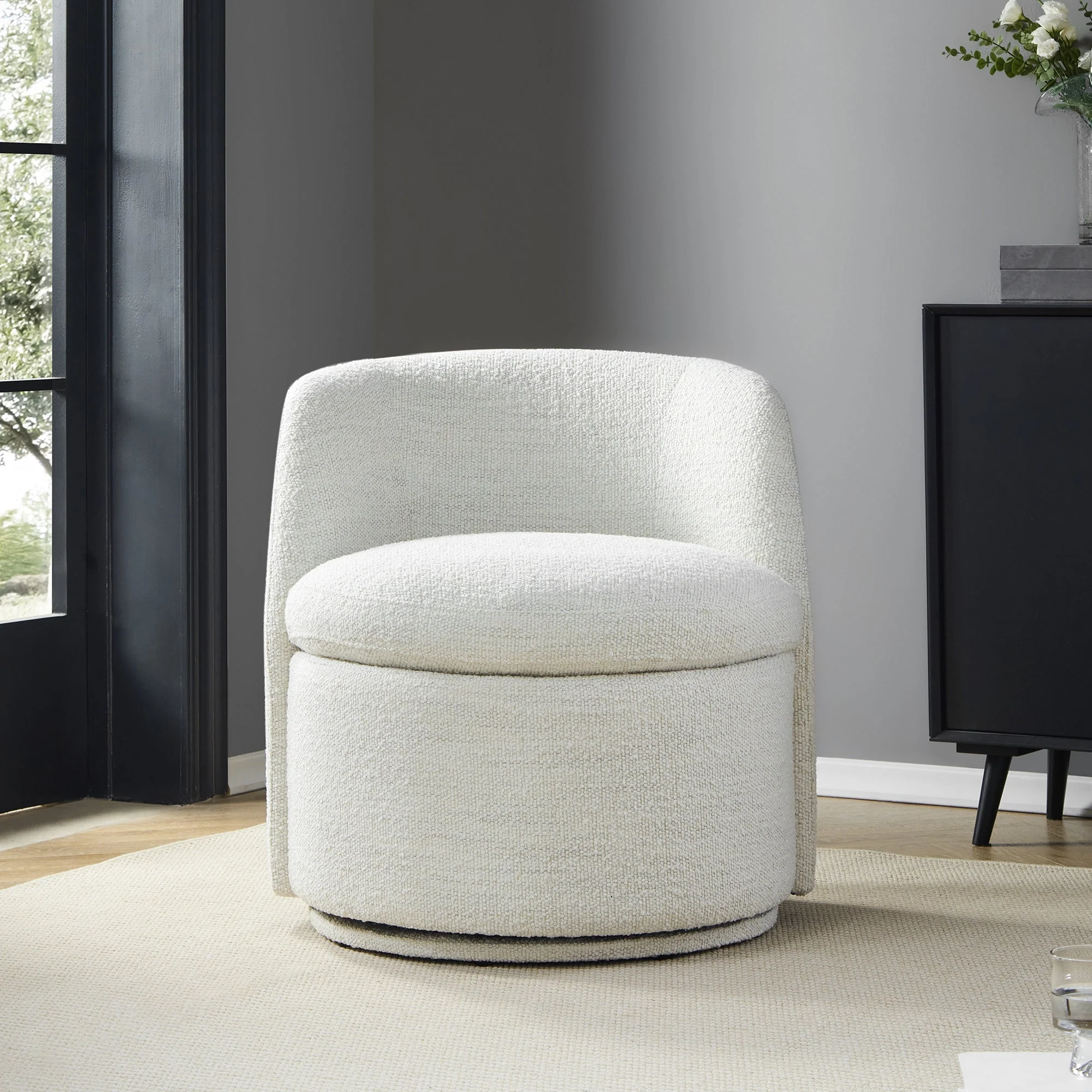Jolie Performance Boucle Swivel Accent Chair - Image 5