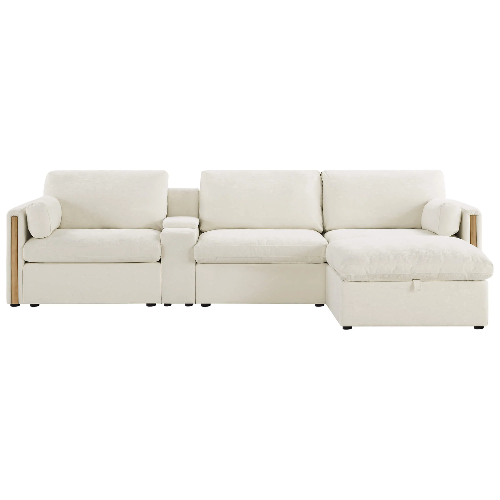 Jonathan Modern Cozy Chenille 3-seat Modular Sofa with Hidden Storage - Image 3