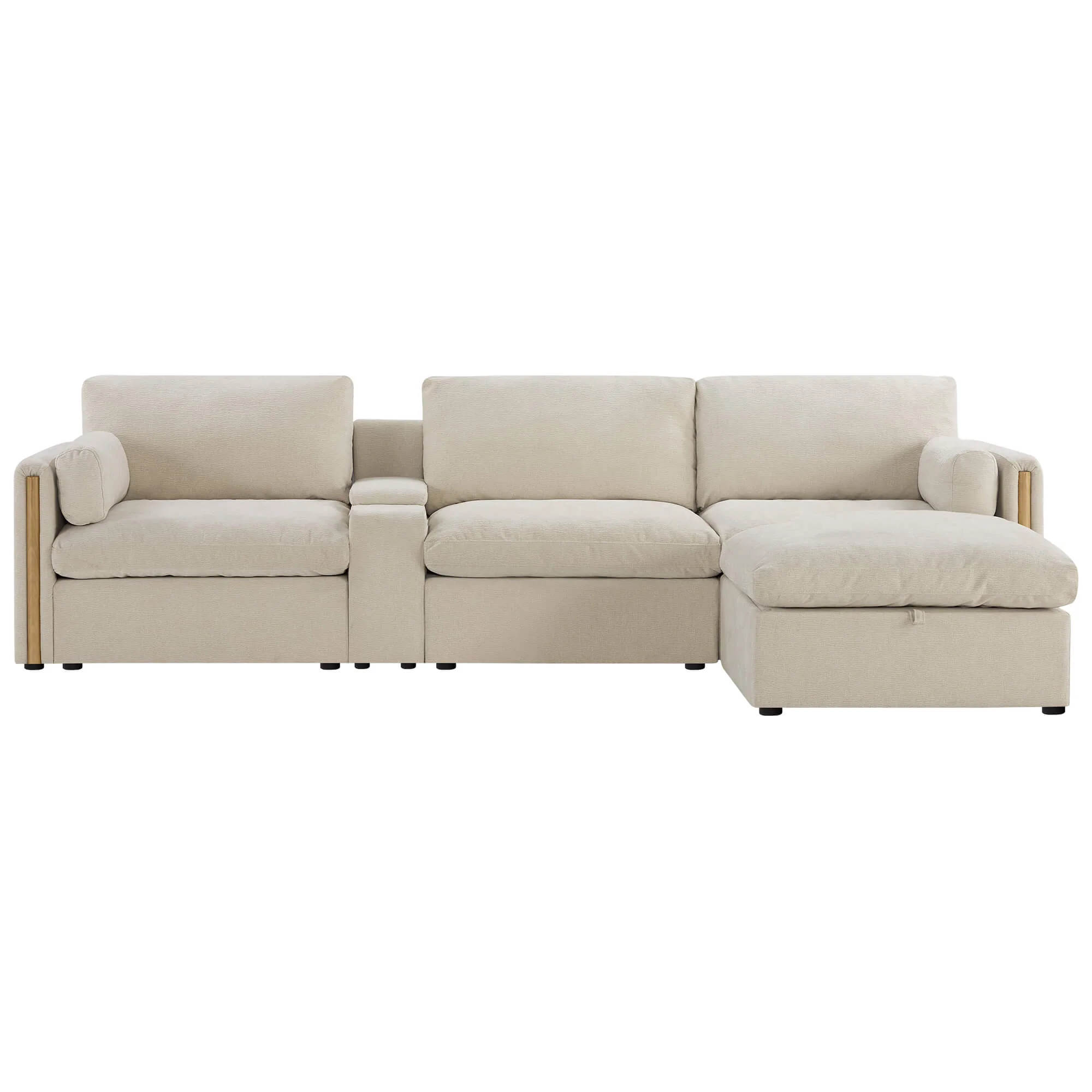 Jonathan Modern Cozy Chenille 4-seat Modular Sofa with Hidden Storage - Image 21
