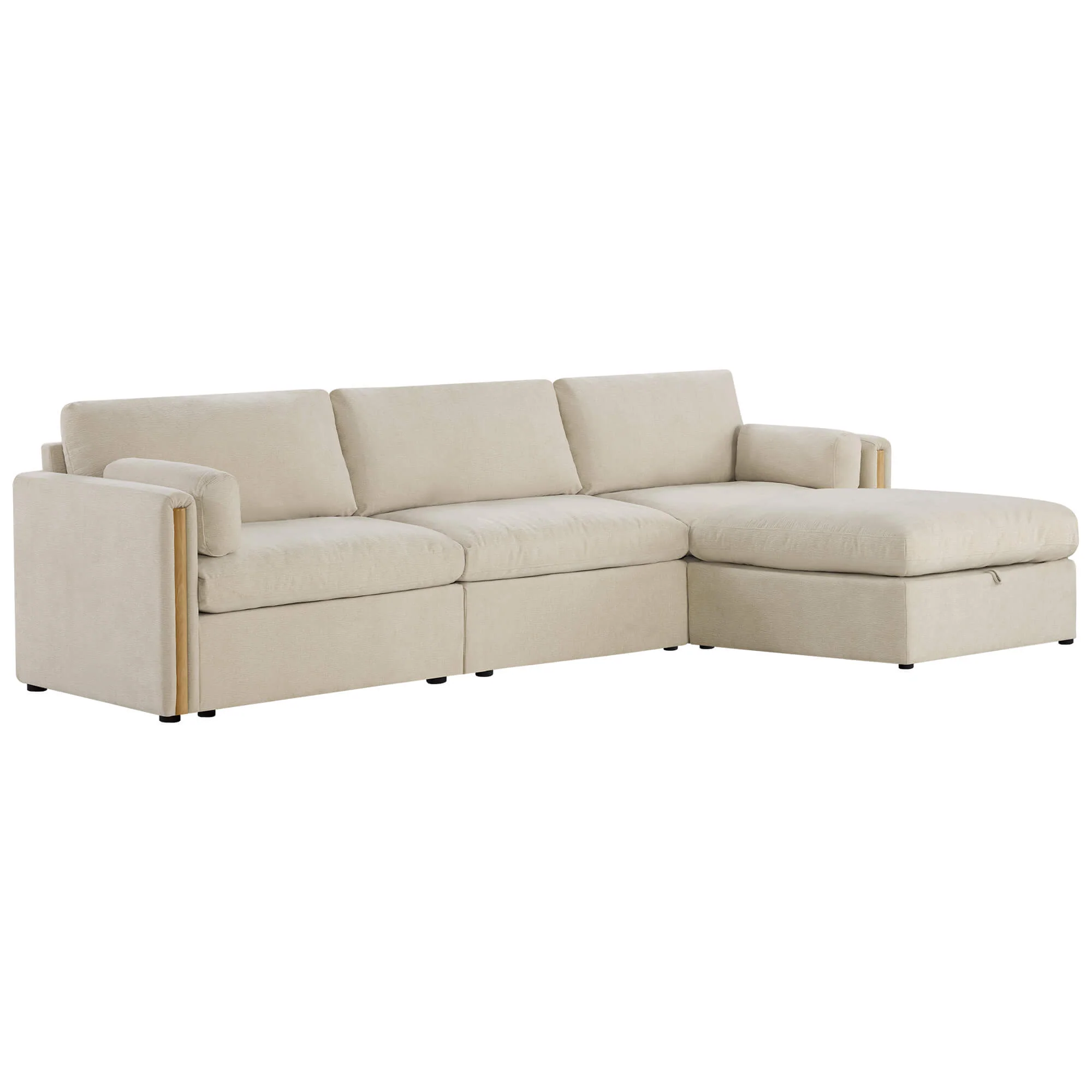 Jonathan Modern Cozy Chenille 4-seat Modular Sofa with Hidden Storage - Image 24