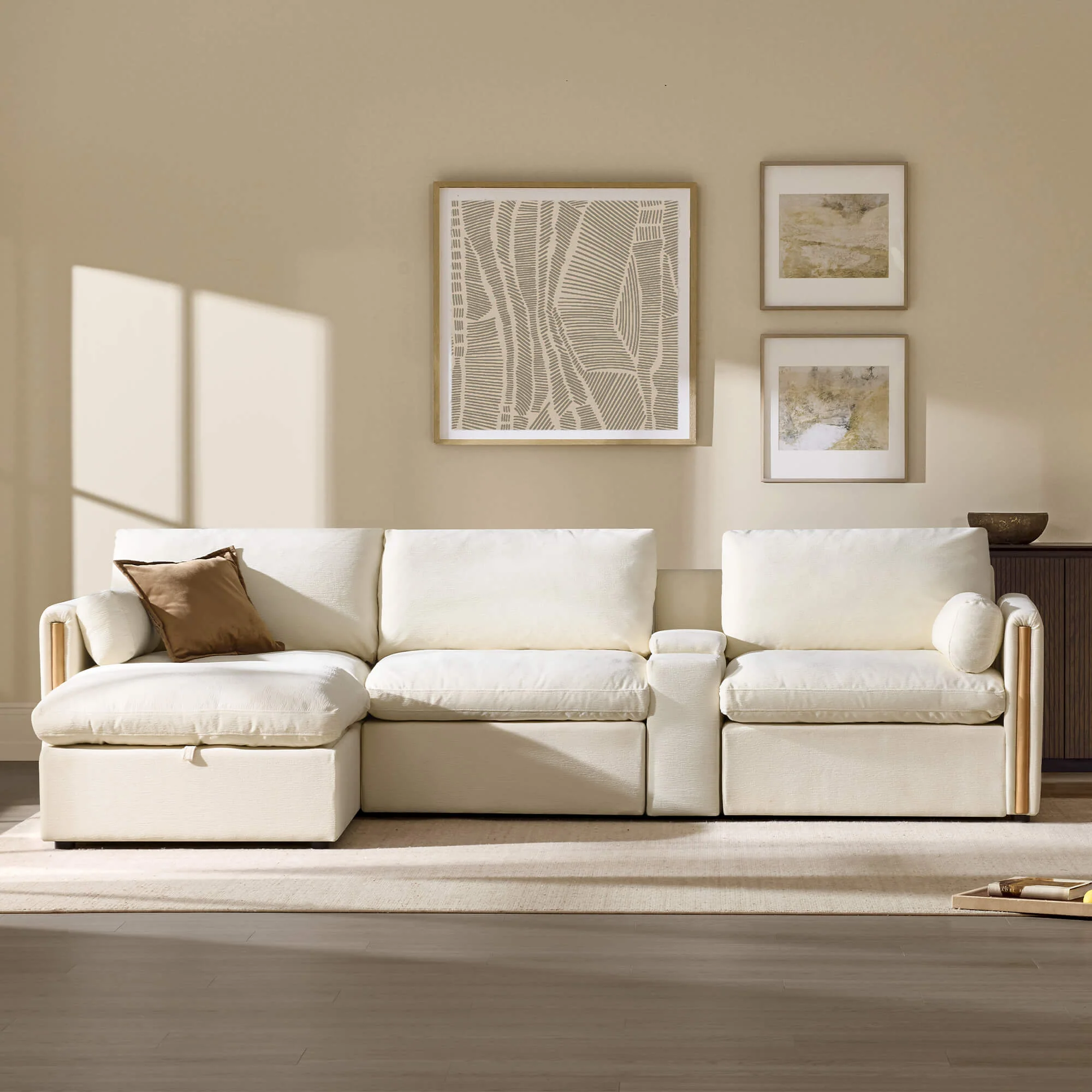 Jonathan Modern Cozy Chenille 4-seat Modular Sofa with Hidden Storage - Image 34