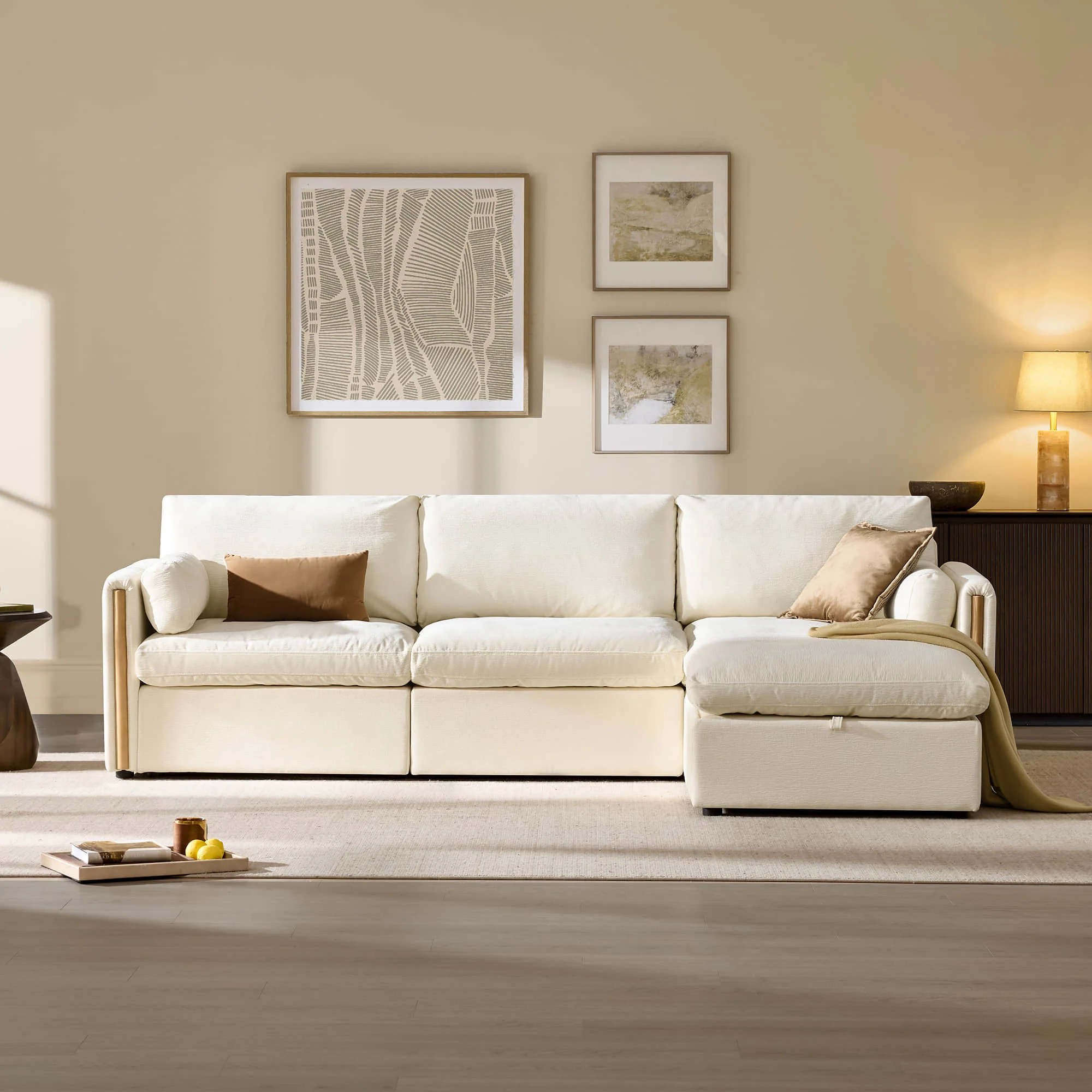 Jonathan Modern Cozy Chenille 4-seat Modular Sofa with Hidden Storage - Image 45