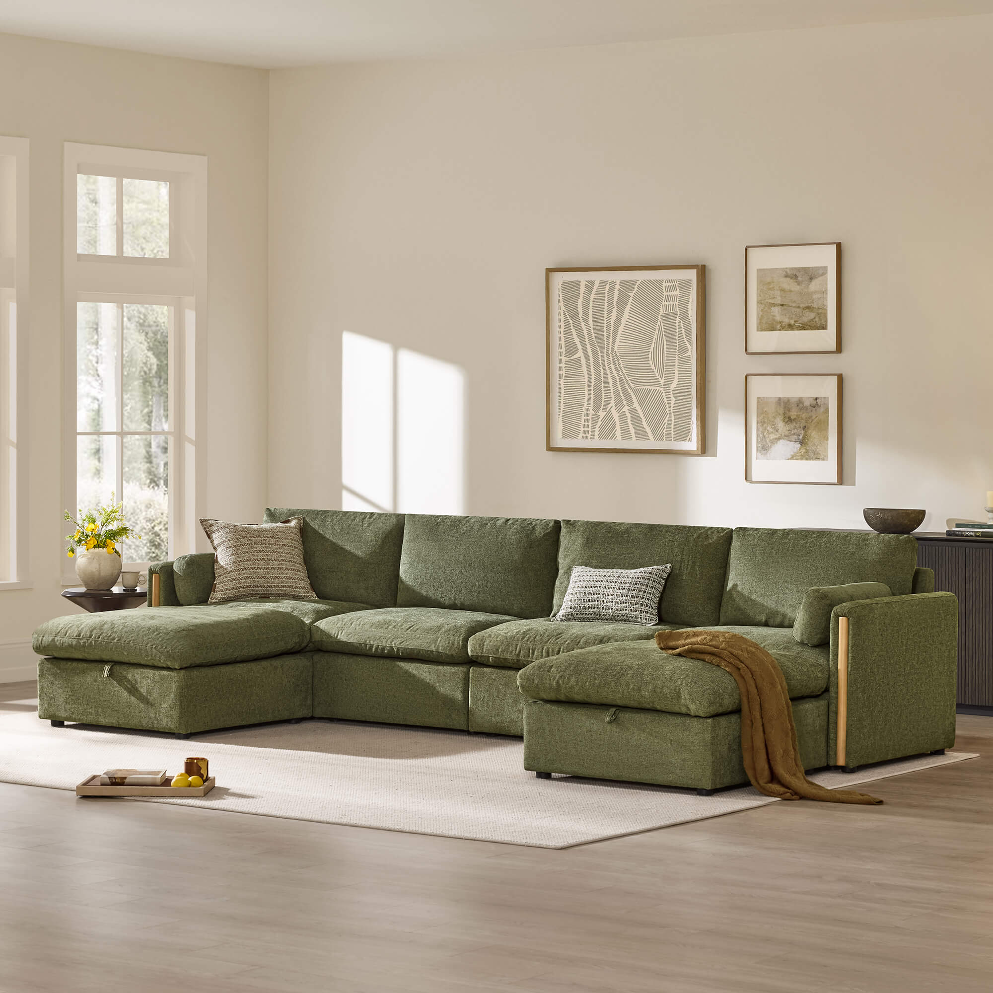 Jonathan Modern Cozy Chenille 6-seat Modular Sofa with Hidden Storage - Image 31