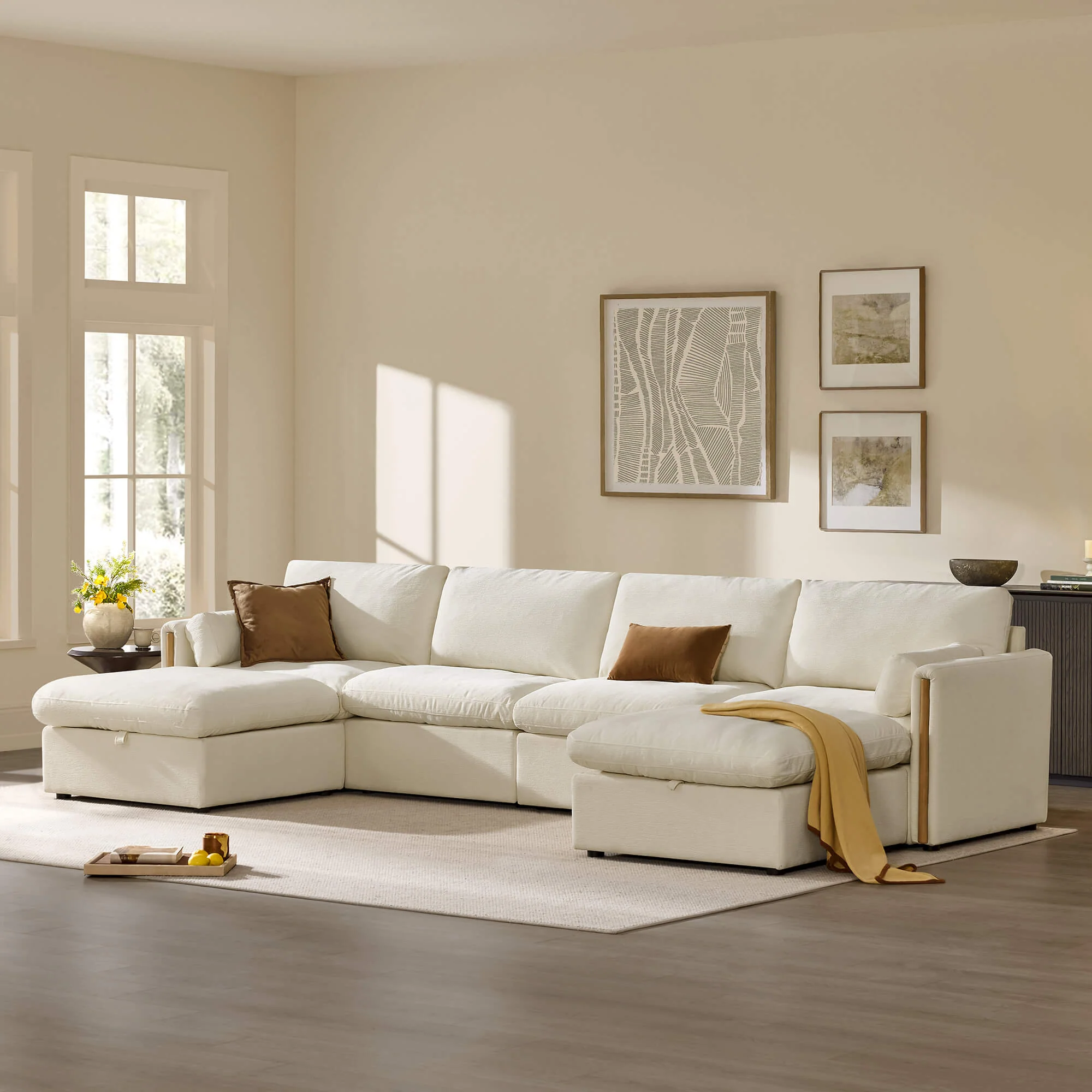 Jonathan Modern Cozy Chenille 6-seat Modular Sofa with Hidden Storage - Image 35