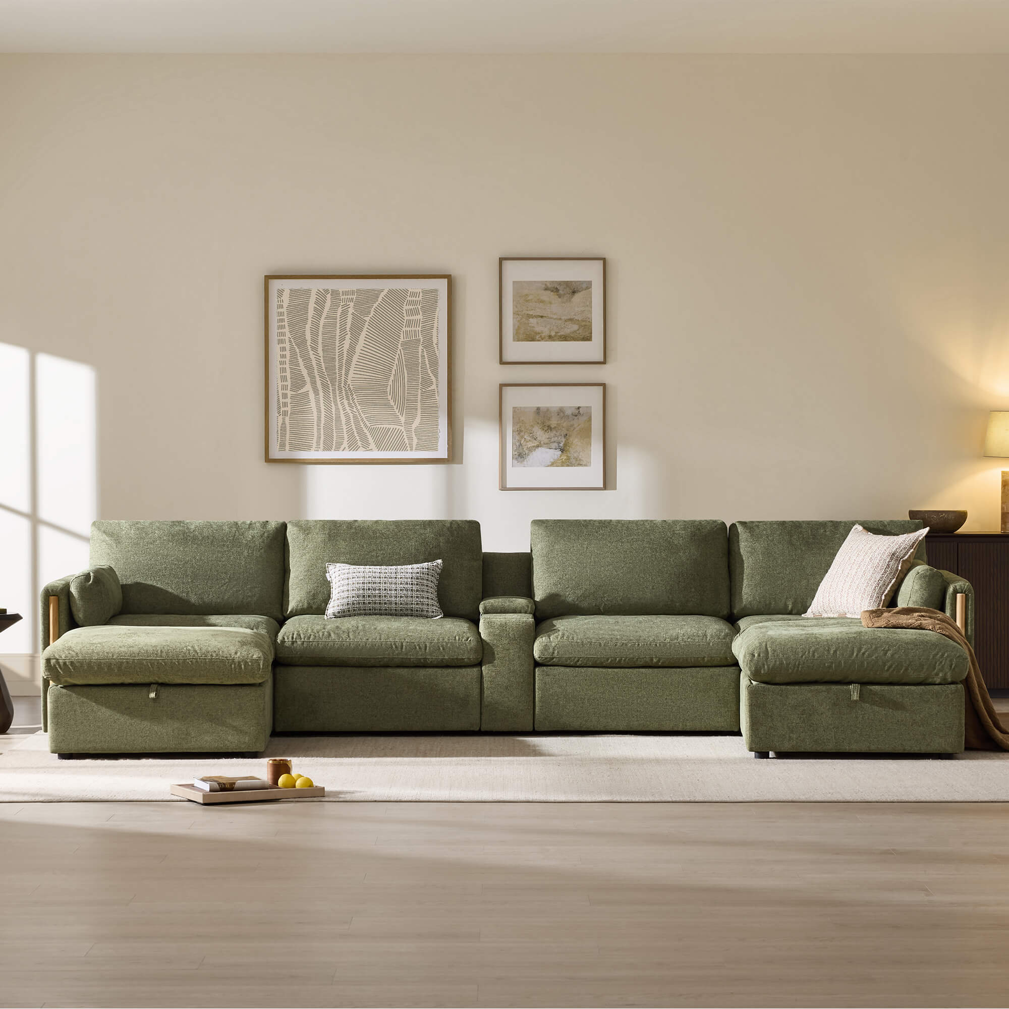 Jonathan Modern Cozy Chenille 6-seat Modular Sofa with Hidden Storage - Image 38