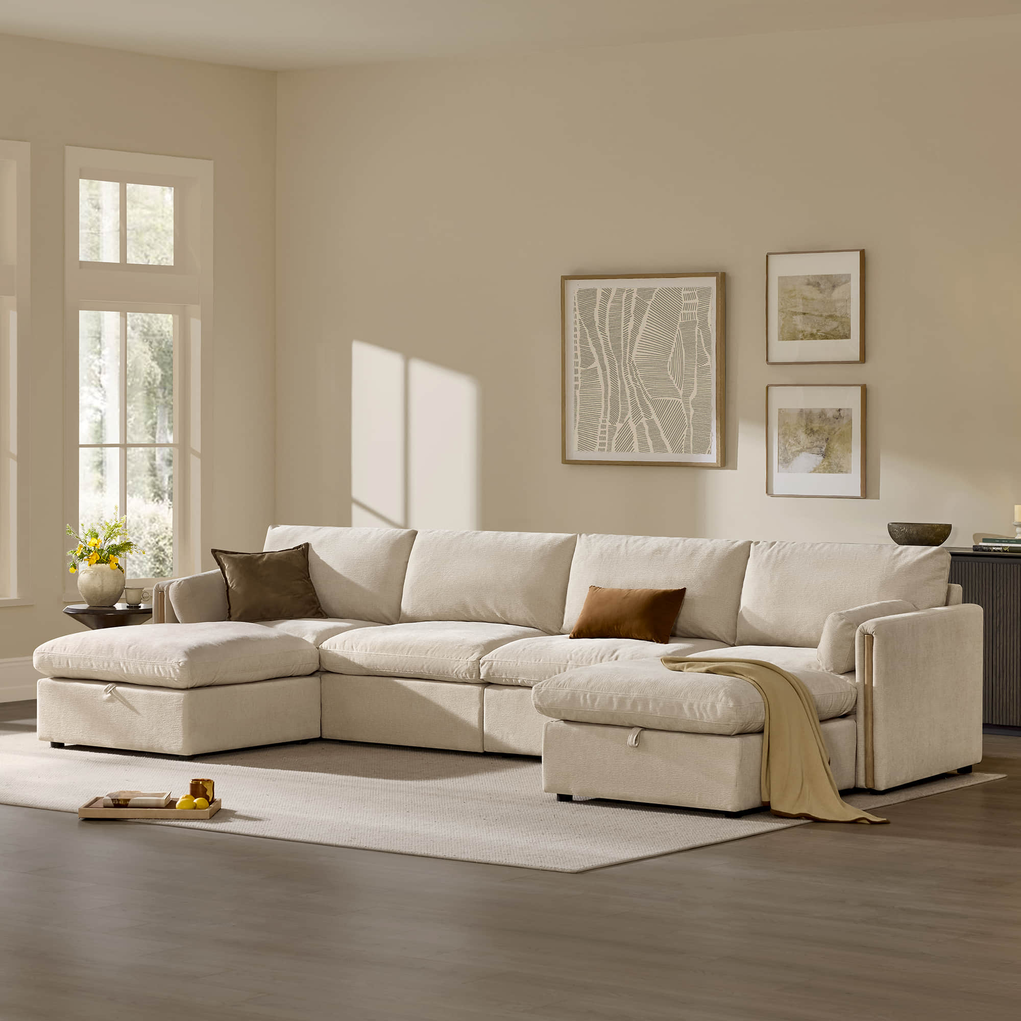 Jonathan Modern Cozy Chenille 6-seat Modular Sofa with Hidden Storage - Image 42
