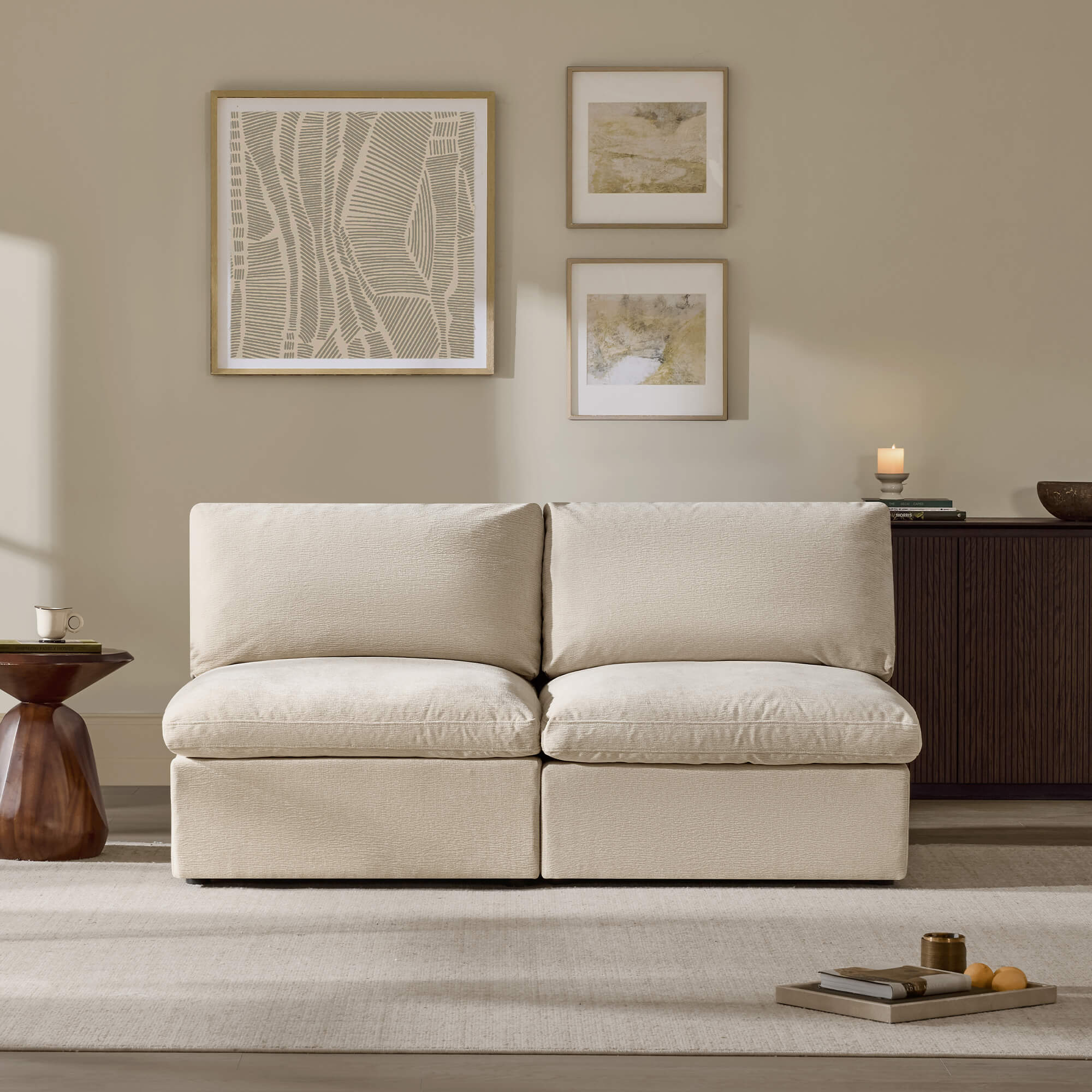 Jonathan Modern Cozy Chenille Sofa Armless Chair - Image 15