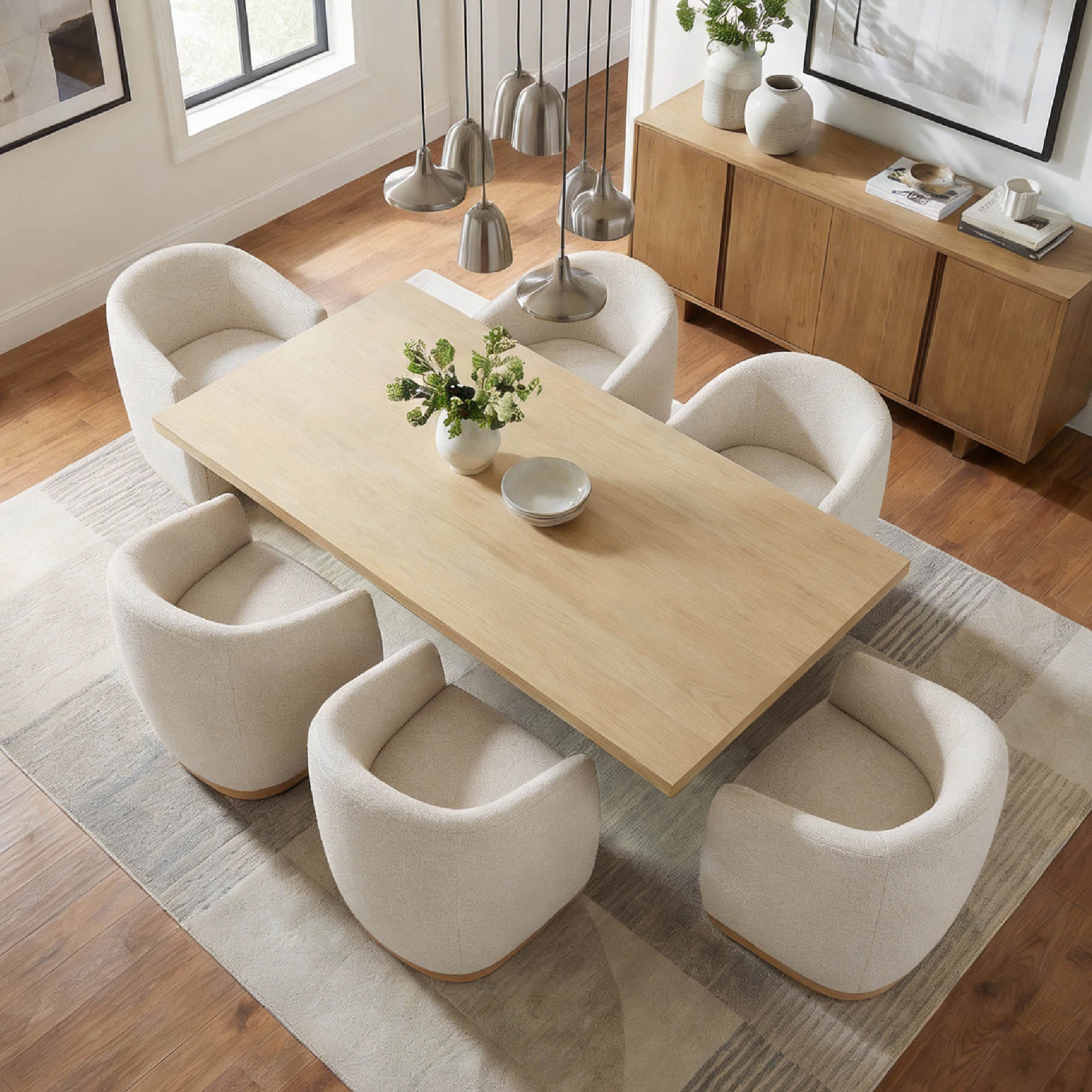 Jovie Cross Pedestal Wood Dining Table - Image 15