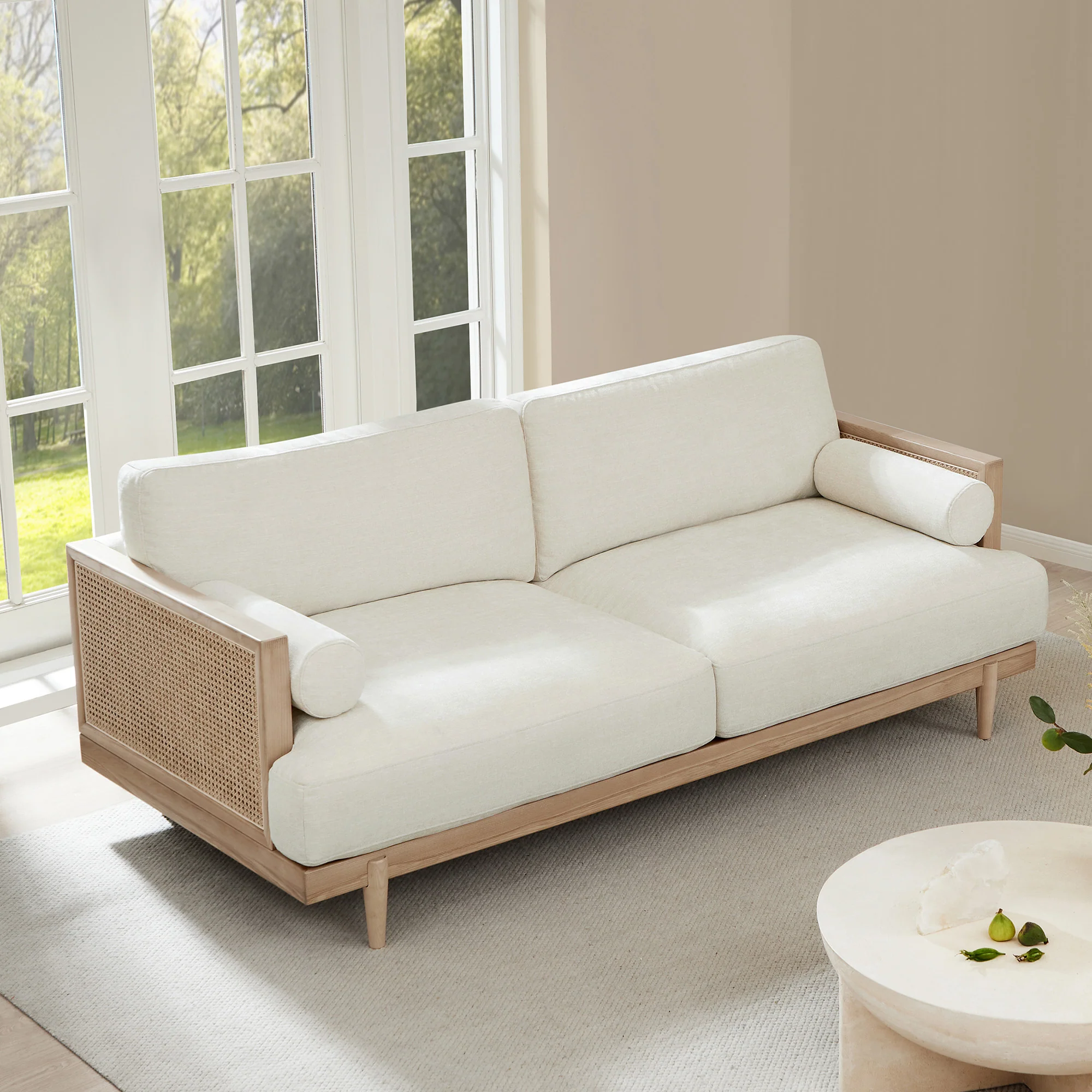 Julane Modern 3-Seater Cane Sofa (78.75'') - Image 12