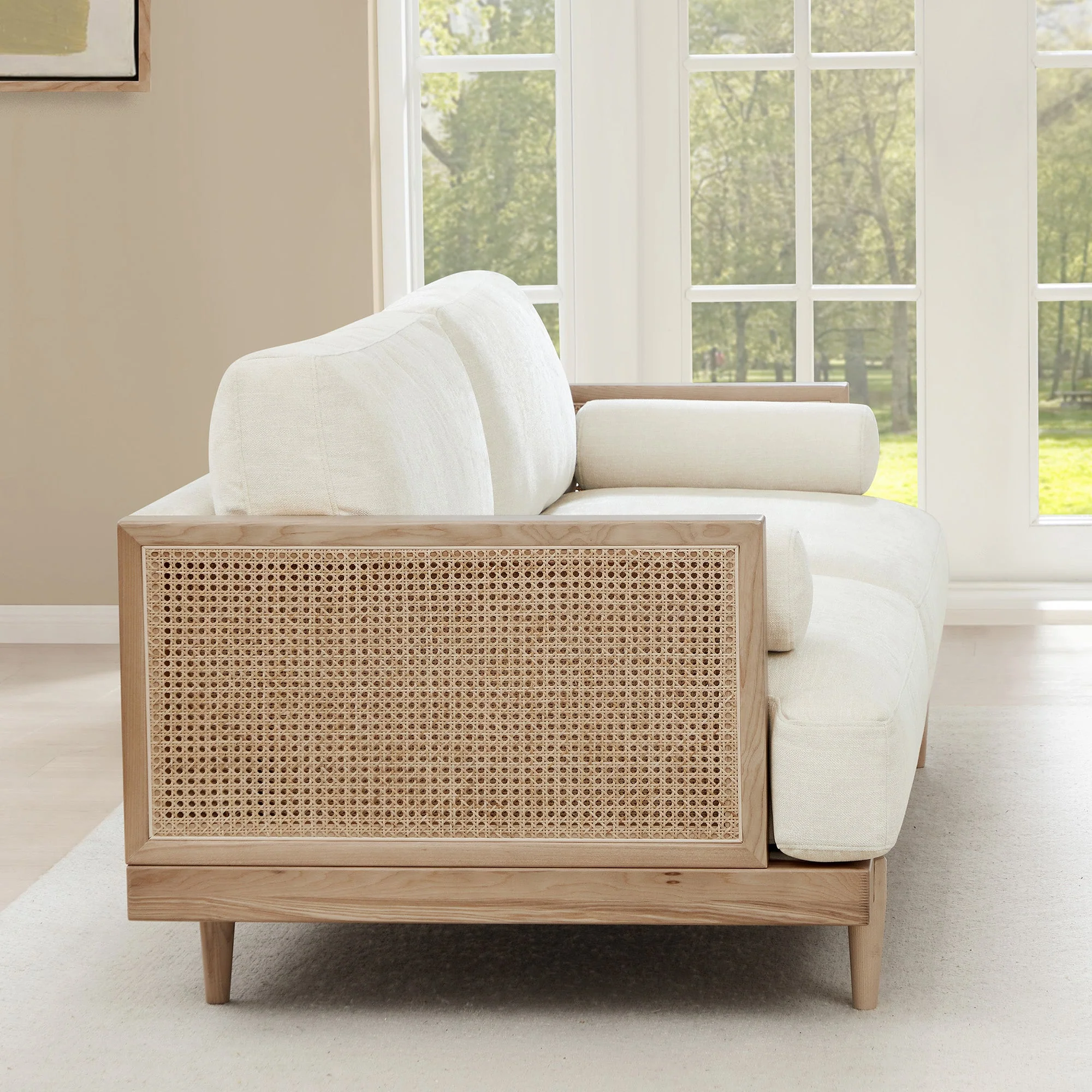 Julane Modern 3-Seater Cane Sofa (78.75'') - Image 5