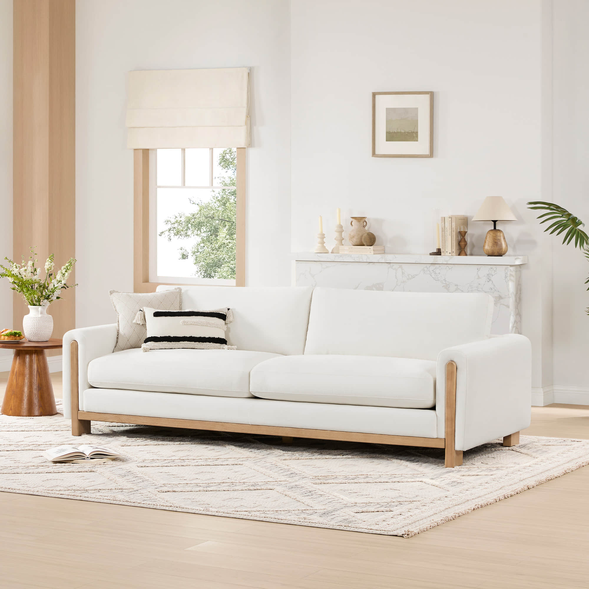 Keaton Performance Fabric 3-Seater Sofa with Ash Wood Base (99'') - Image 18