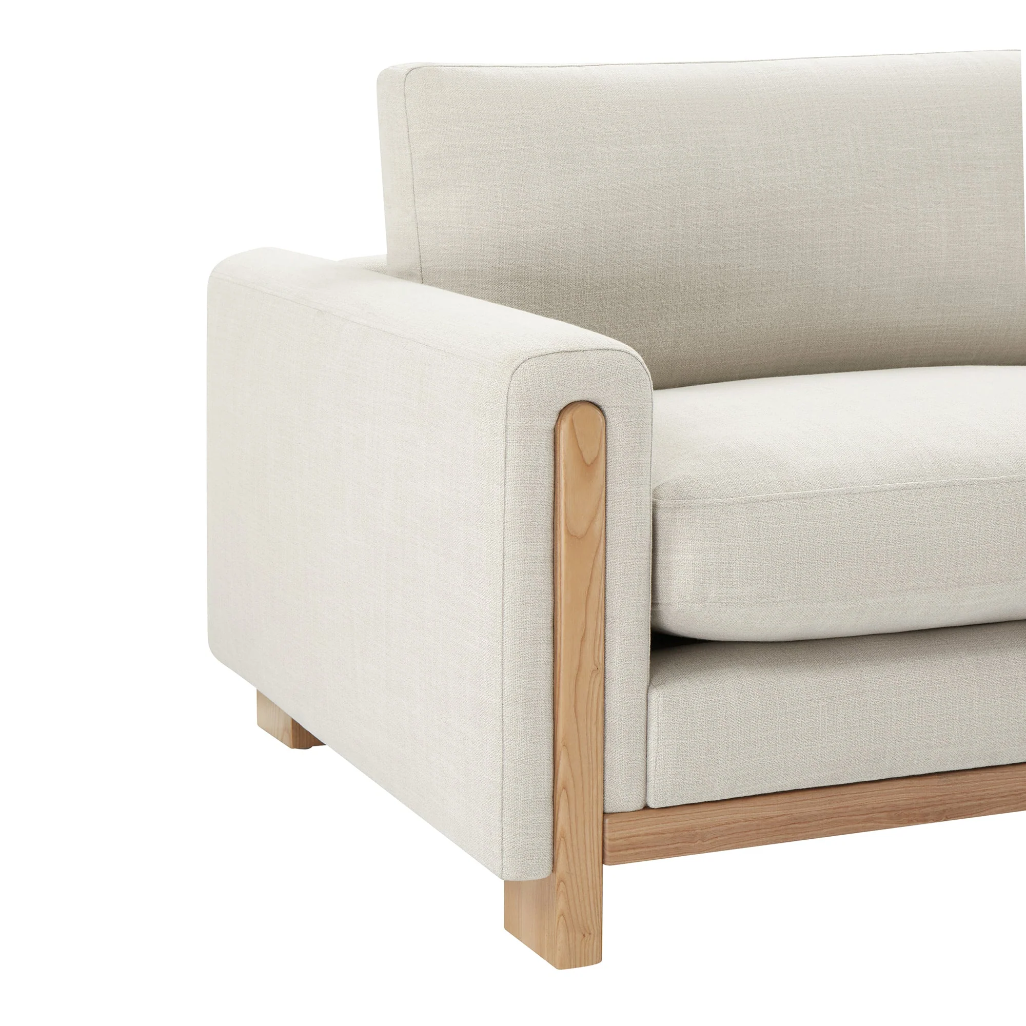 Keaton Performance Fabric 3-Seater Sofa with Ash Wood Base (99'') - Image 6