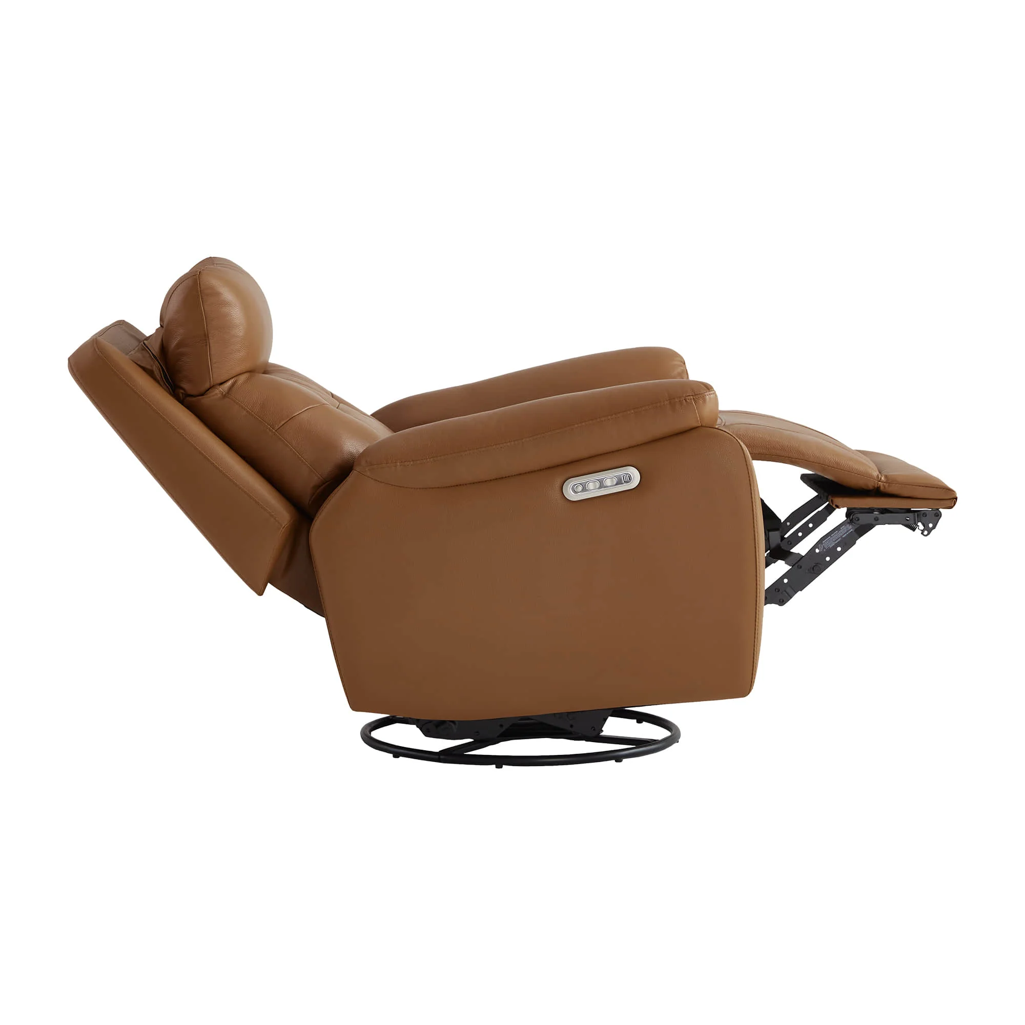 Keith Leather Swivel Glider Recliner with Power Headrest - Image 10