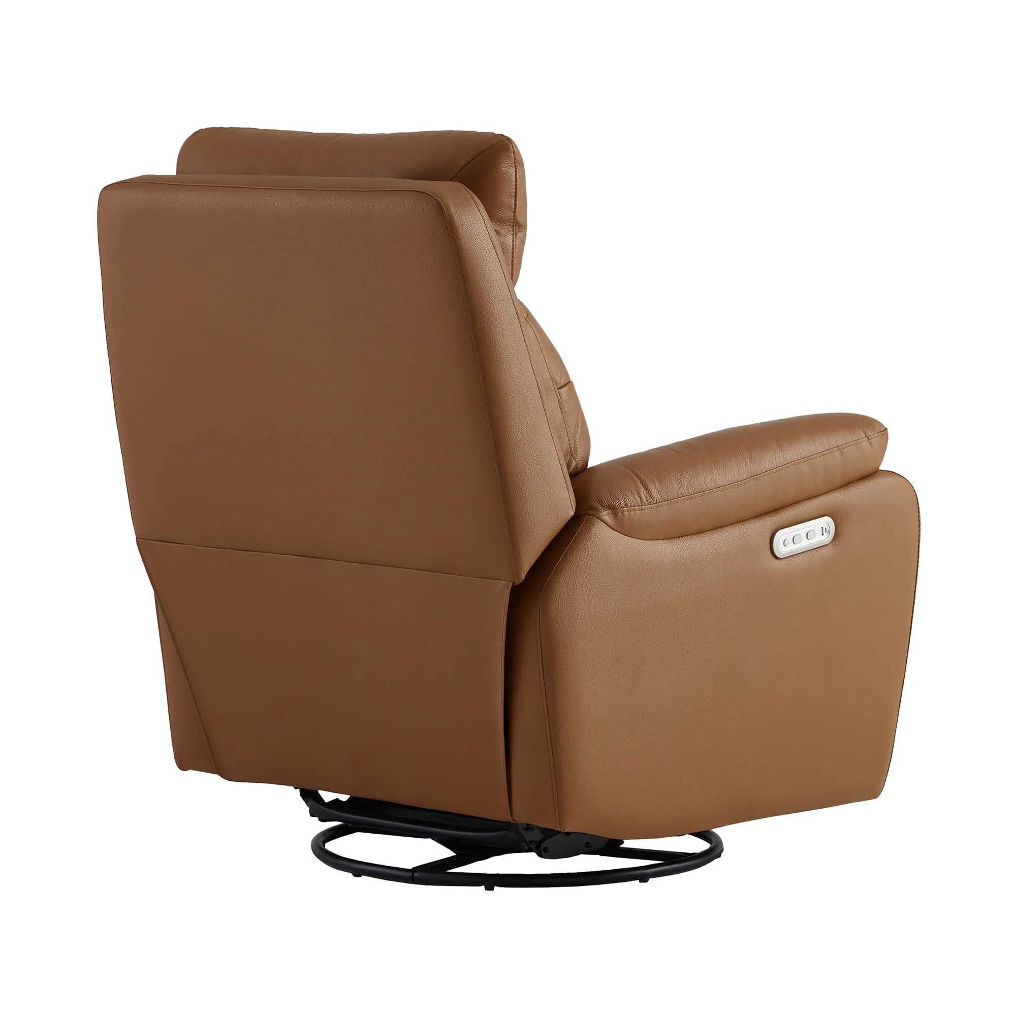 Keith Leather Swivel Glider Recliner with Power Headrest - Image 13