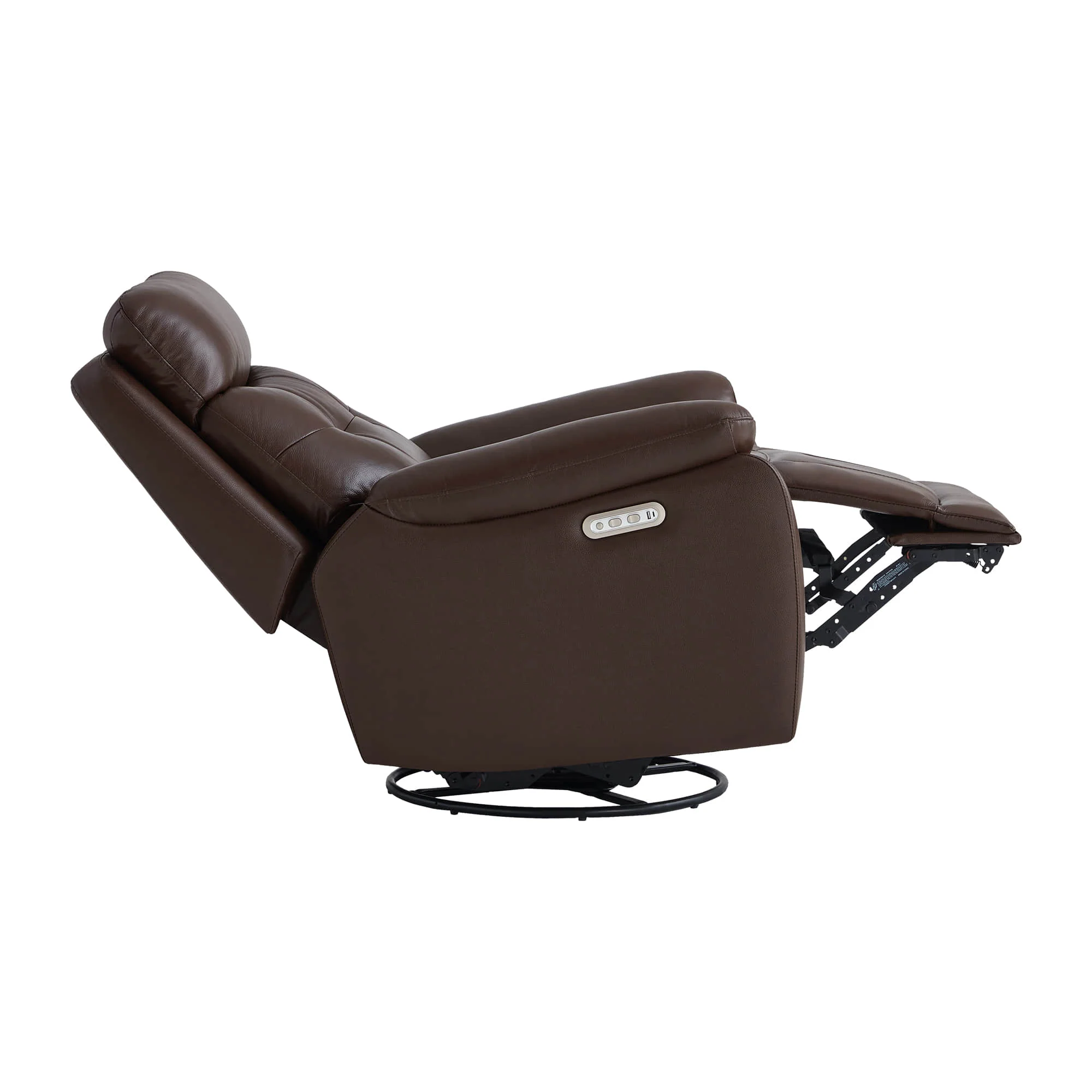 Keith Leather Swivel Glider Recliner with Power Headrest - Image 17