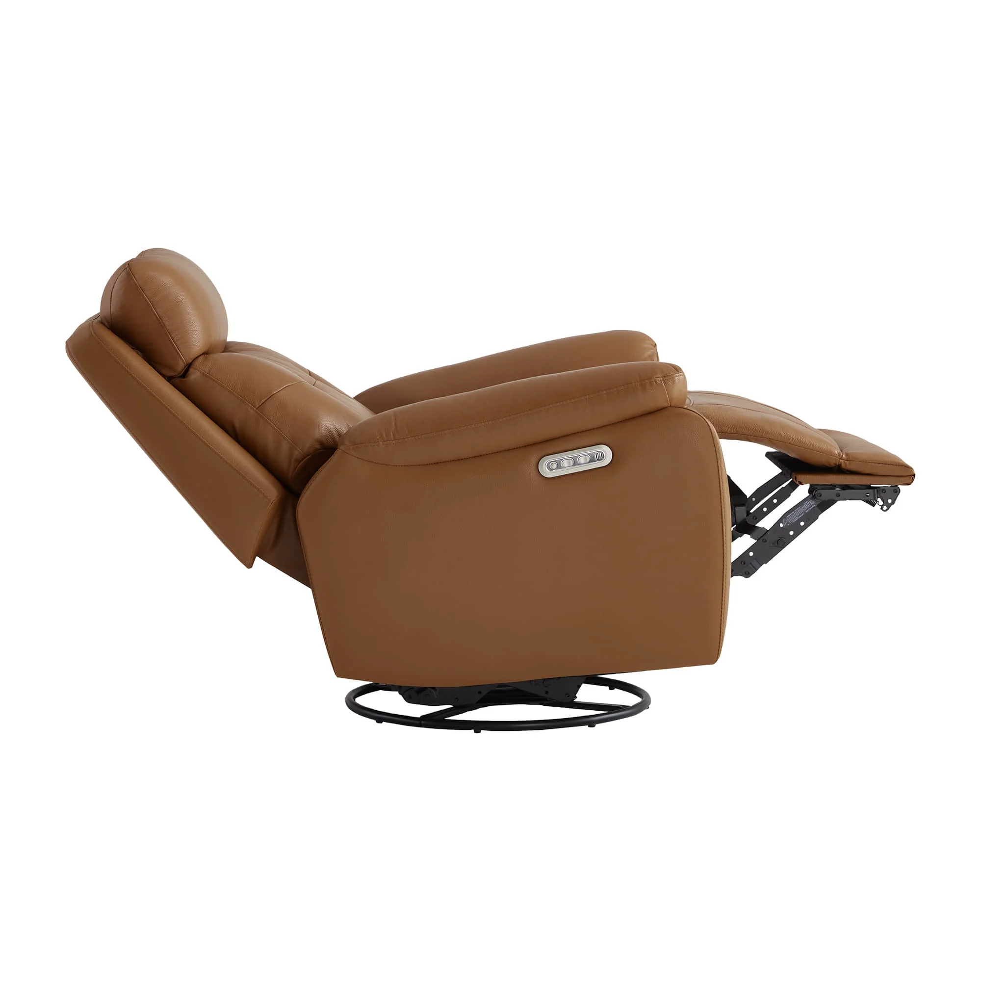 Keith Leather Swivel Glider Recliner with Power Headrest - Image 9