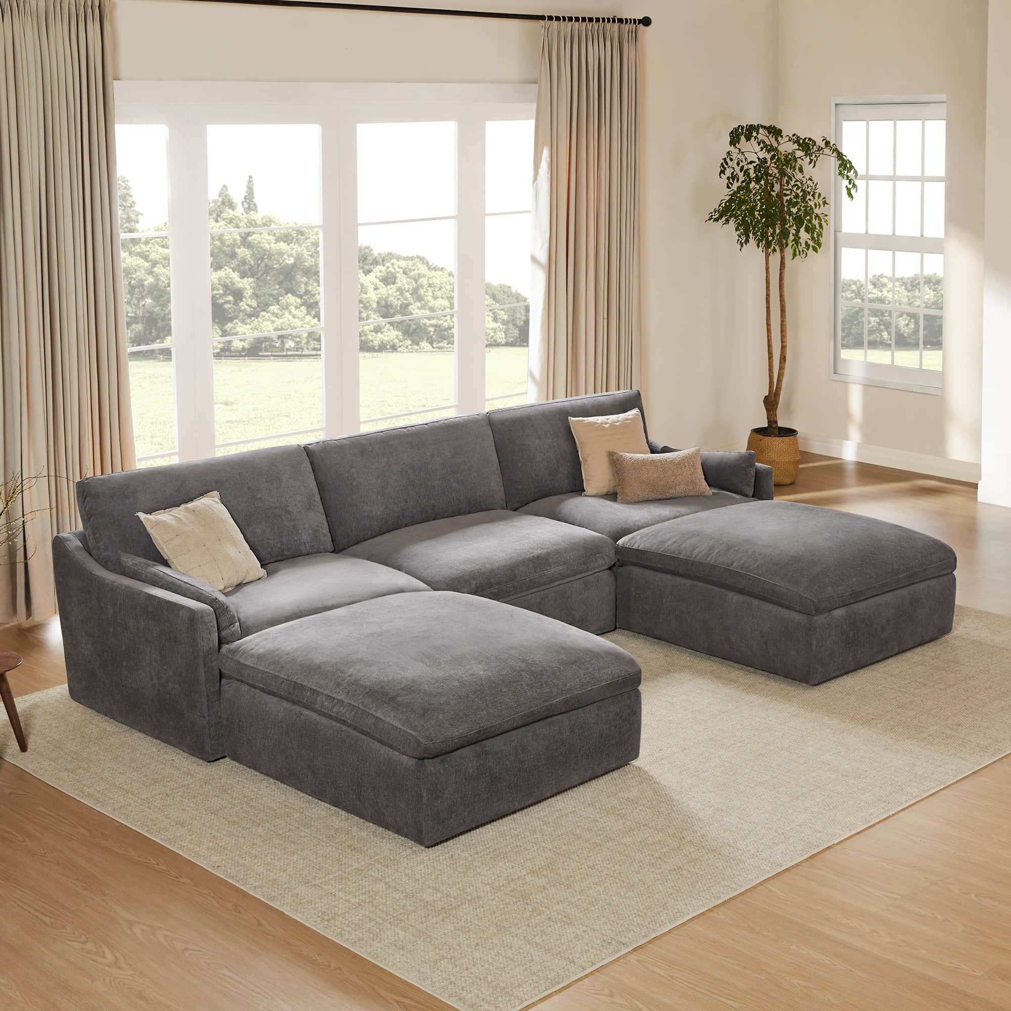 Kenna Modular 5 Seat Sofa Chaise Sectional - Image 10