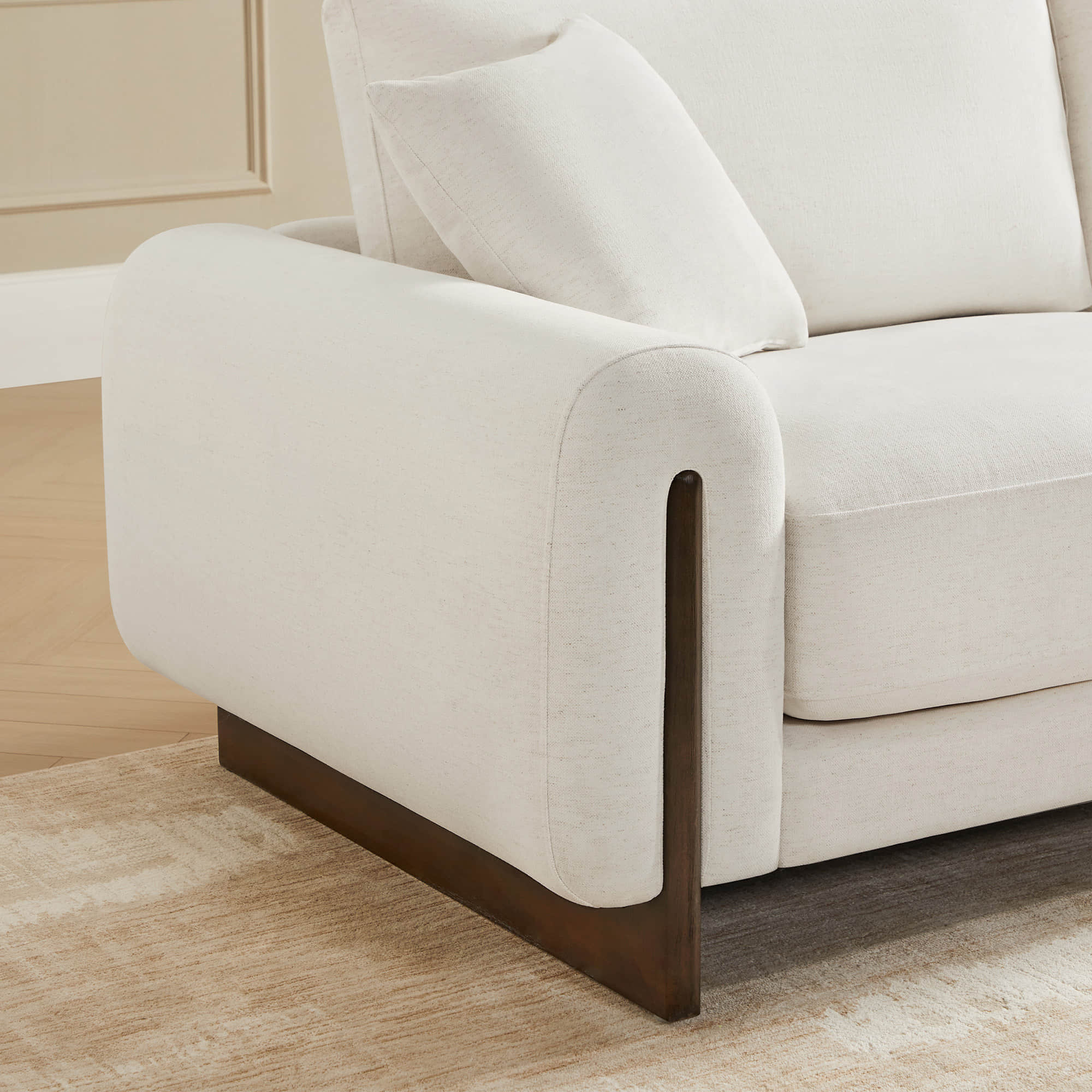 Kiara 3-Seater Chenille Sofa with Birch Wood Base - Image 4