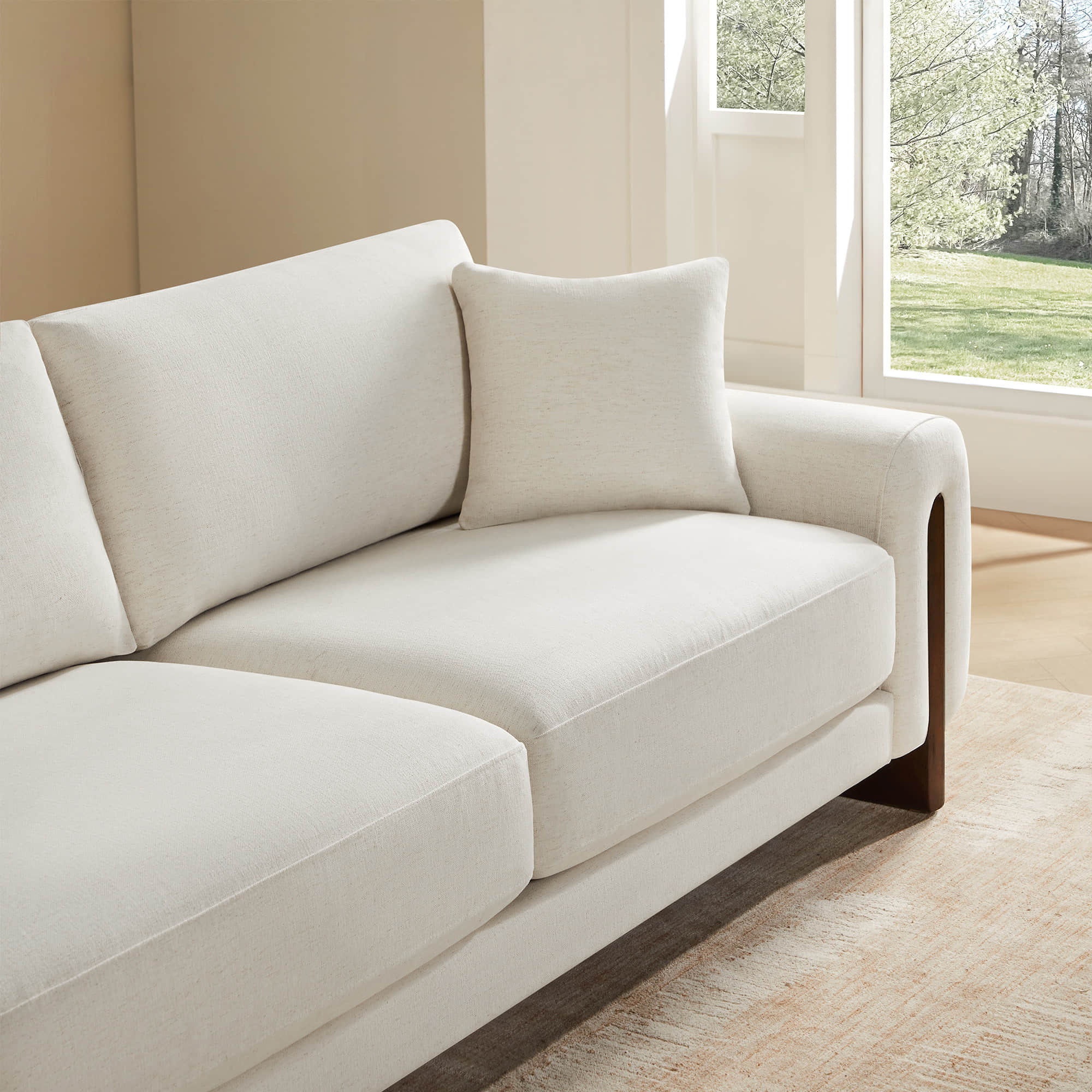 Kiara 3-Seater Chenille Sofa with Birch Wood Base - Image 5